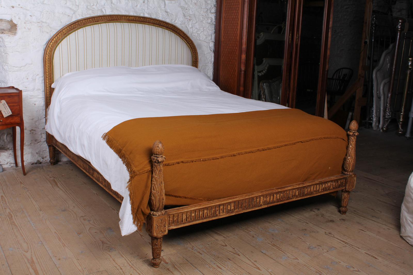 Louis XVI Style No End Upholstered King Size Bed with Posts (1 of 8)