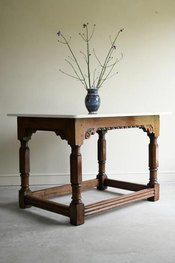 Rustic Oak & Quartz Table (1 of 12)