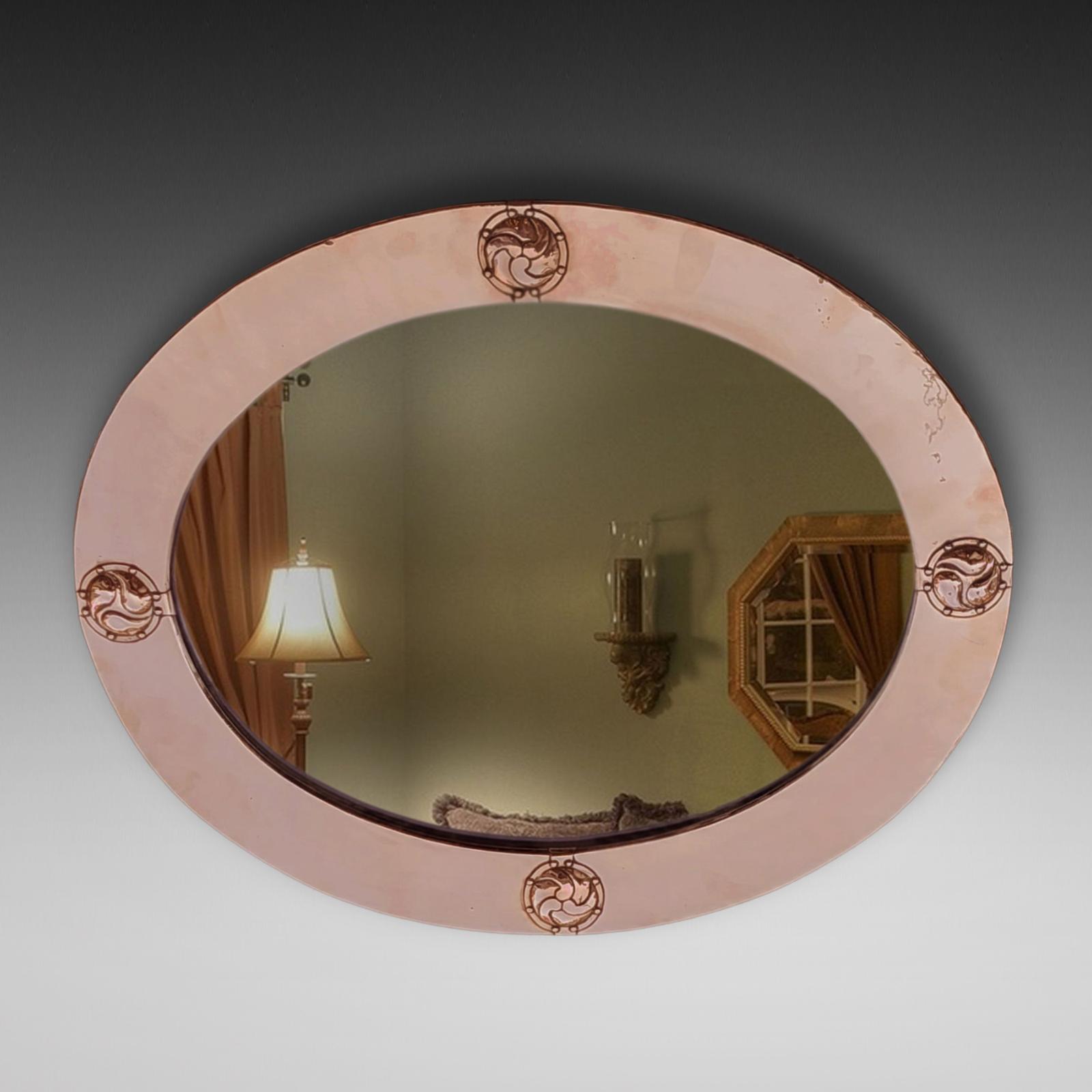 Arts & Crafts Copper Oval Mirror Attr to Liberty & Co, (1 of 10) Arts & Crafts Copper Oval Mirror Attr to Liberty & Co, (1 of 10)