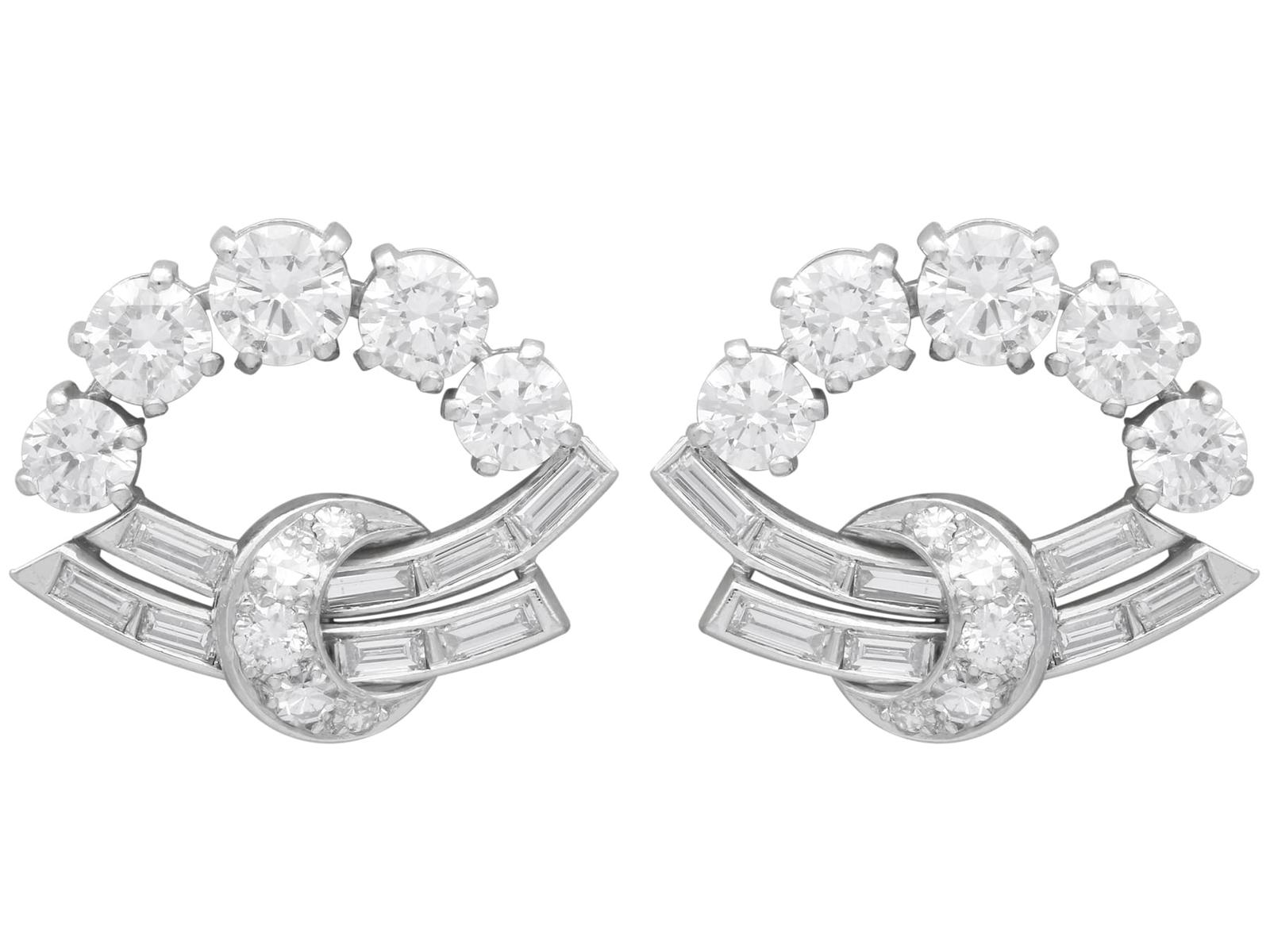6.18ct Diamond & Platinum Earrings c.1935 (1 of 20)