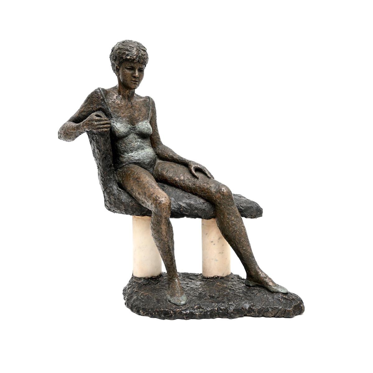 Vintage Sculpture of a Woman on a Bench by A. Altmann (1 of 9) Vintage Sculpture of a Woman on a Bench by A. Altmann (1 of 9)