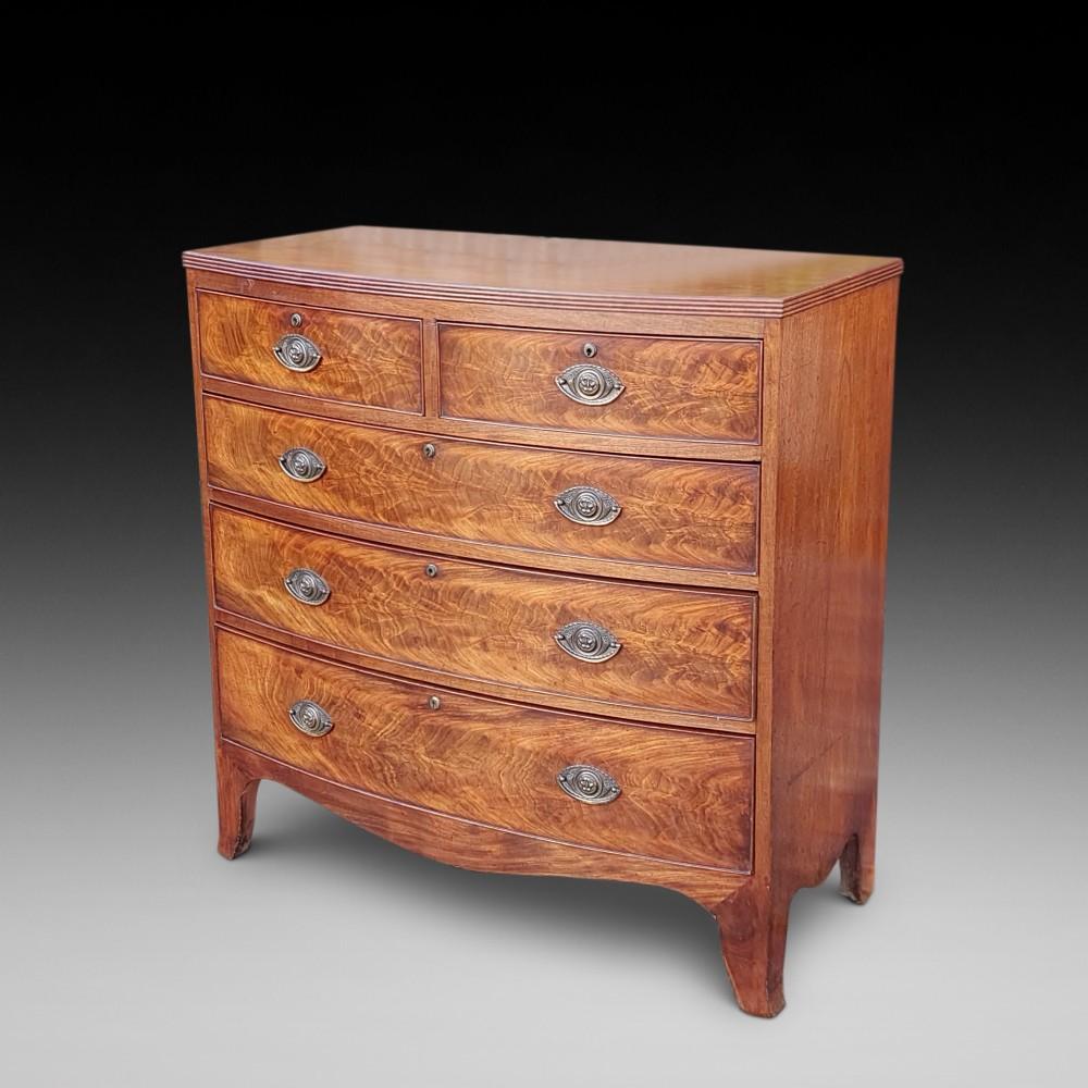Regency Flame Mahogany Bow Front Chest (1 of 8) Regency Flame Mahogany Bow Front Chest (1 of 8)