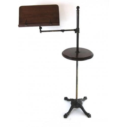Antique walnut, brass cast iron music reading stand (1 of 1) Antique walnut, brass cast iron music reading stand (1 of 1)