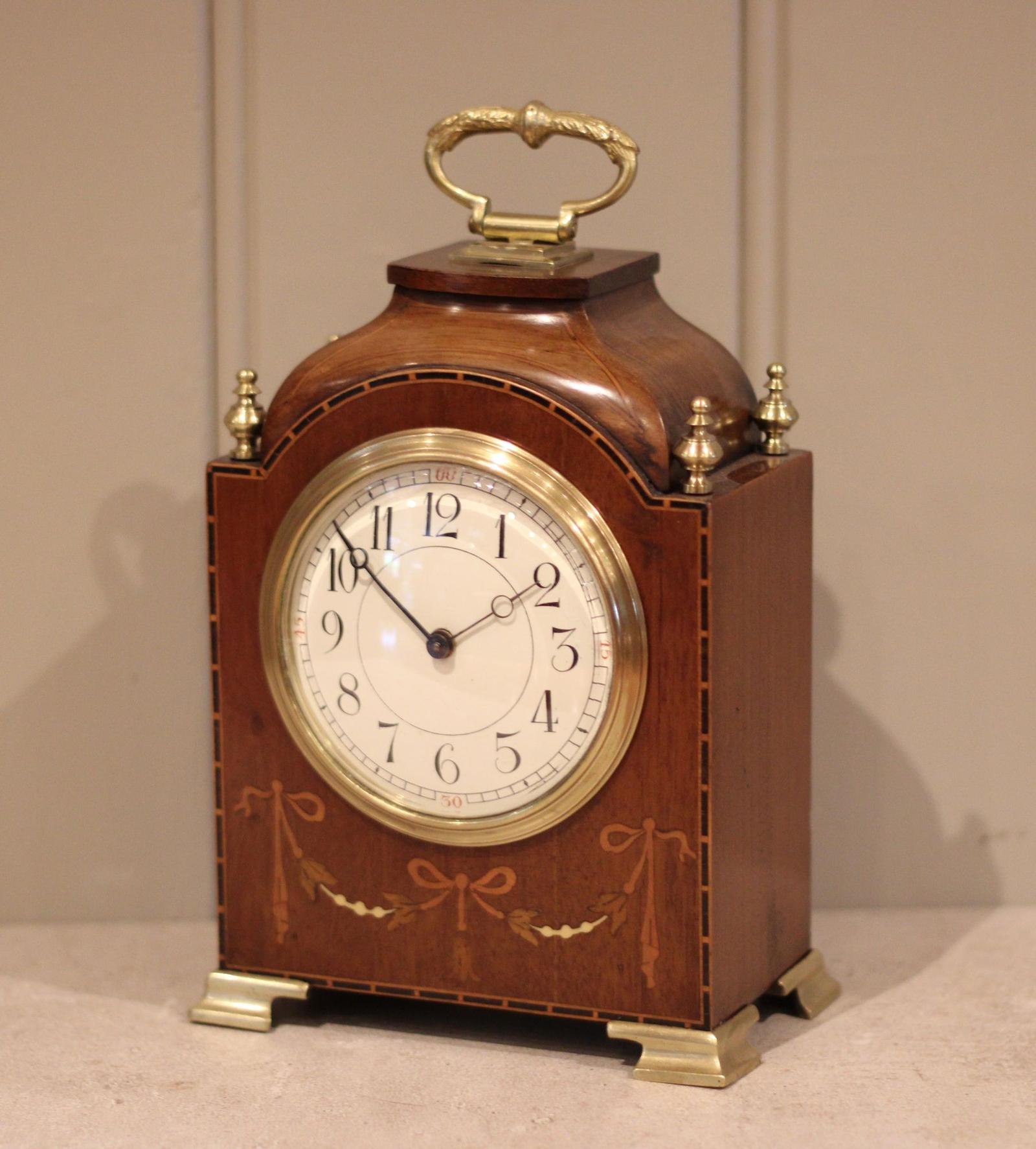Edwardian Mahogany & Inlay Timepiece Mantel Clock (1 of 12) Edwardian Mahogany & Inlay Timepiece Mantel Clock (1 of 12)