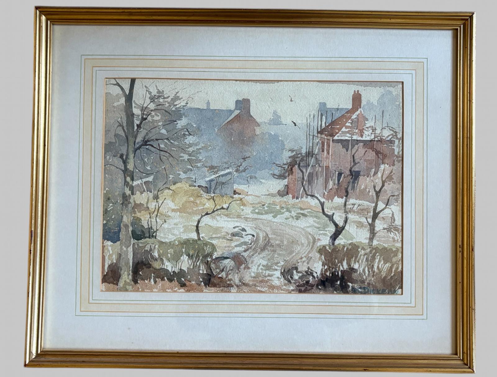 N G Dickson - Watercolour - Winter Rural Scene (1 of 3)
