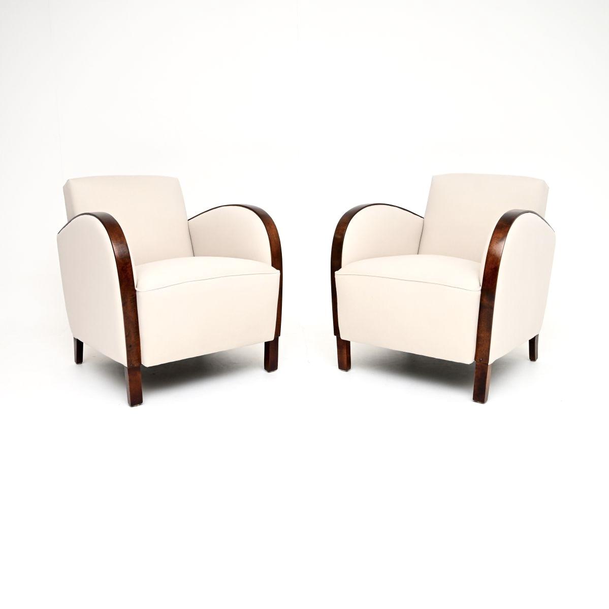Pair of Swedish Art Deco Armchairs in Satin Birch (1 of 9) Pair of Swedish Art Deco Armchairs in Satin Birch (1 of 9)