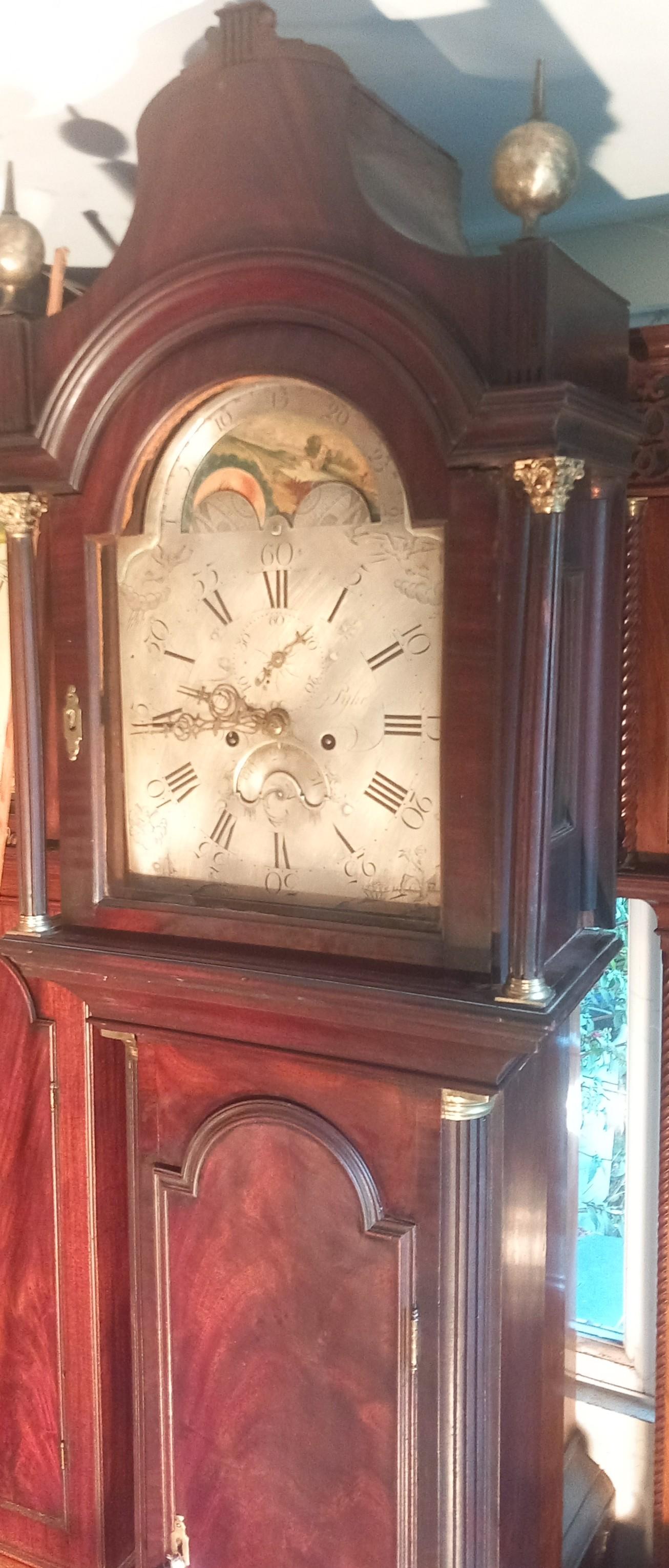 Antique Moon Dial "Bridgewater" Longcaase Clock (1 of 4)