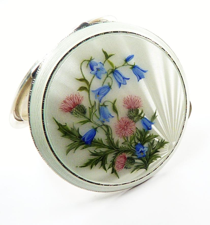 Antique Silver & Enamel Compact Mirror (1 of 8) Antique Silver & Enamel Compact Mirror (1 of 8)