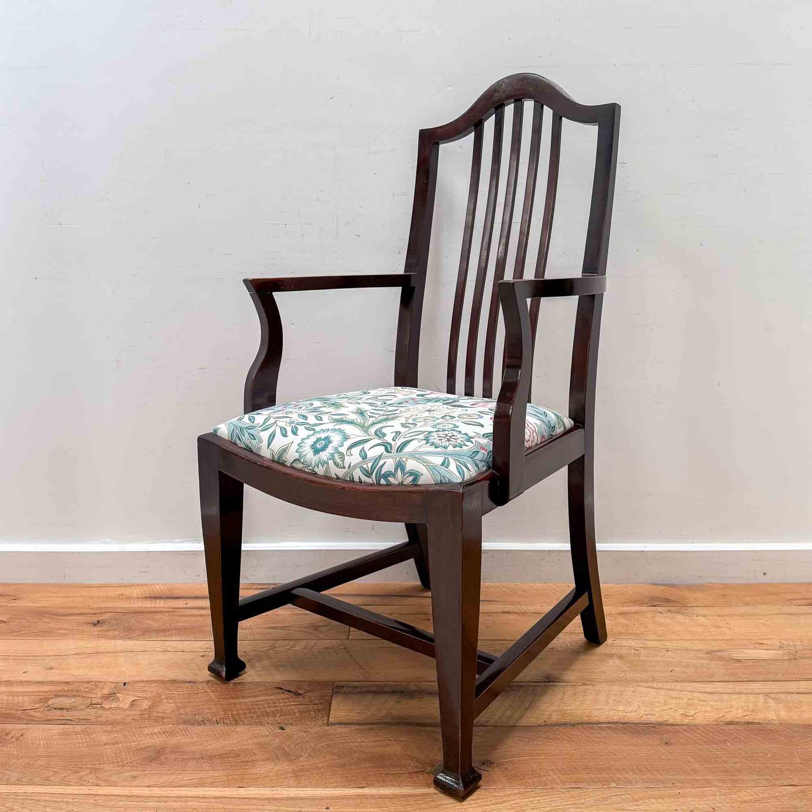 Antique Mahogany Elbow Chair, William Morris Wilhelmina Seat (1 of 14) Antique Mahogany Elbow Chair, William Morris Wilhelmina Seat (1 of 14)