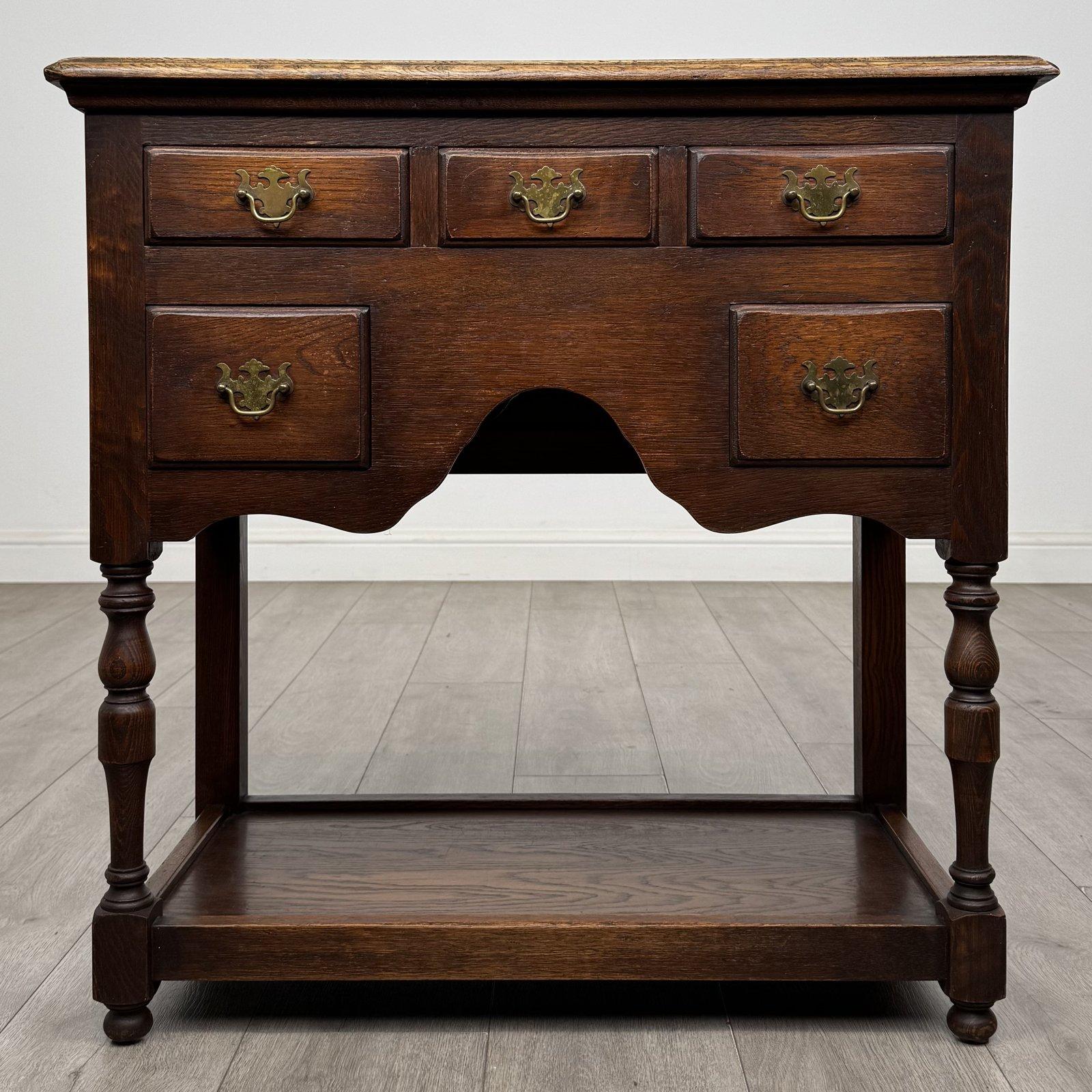 Antique Oak Side Table | Five Drawers and Turned Legs | AF-6576 (1 of 11) Antique Oak Side Table | Five Drawers and Turned Legs | AF-6576 (1 of 11)