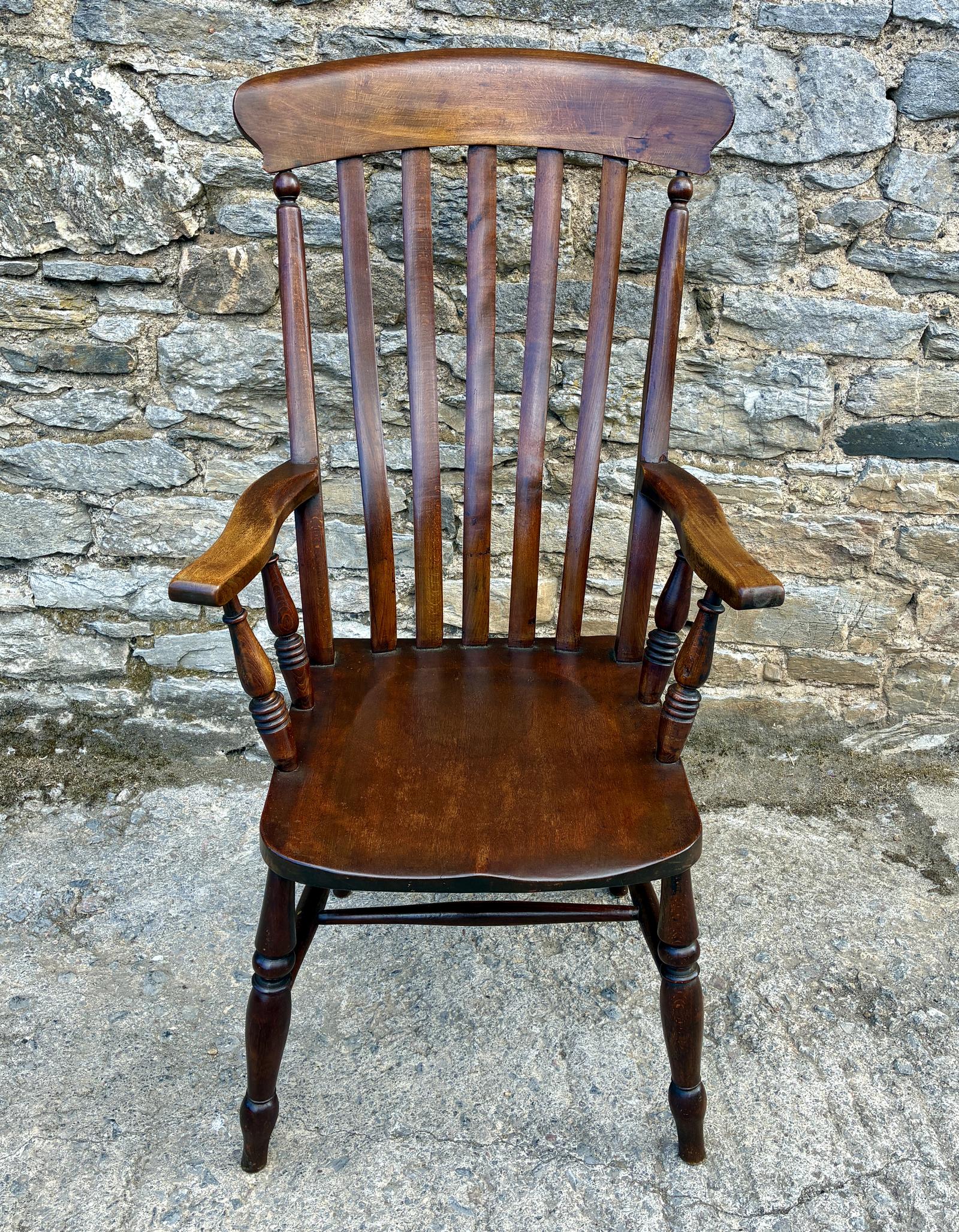 Antique Lathe Back Farmhouse Chair (1 of 12) Antique Lathe Back Farmhouse Chair (1 of 12)
