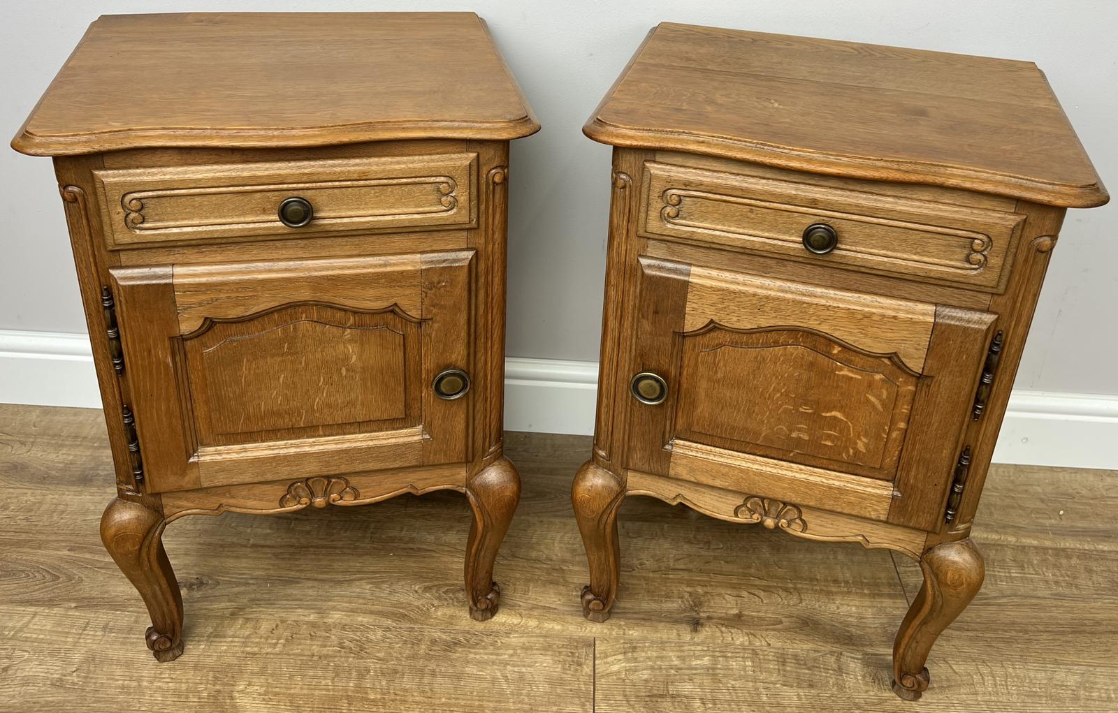 Pair of Bedside Tables Vintage French Oak Nightstands (1 of 14) Pair of Bedside Tables Vintage French Oak Nightstands (1 of 14)