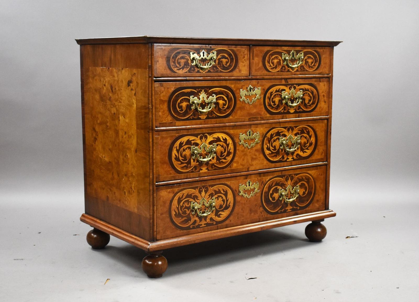 William & Mary Burr Walnut Marquetry Chest (1 of 13) William & Mary Burr Walnut Marquetry Chest (1 of 13)