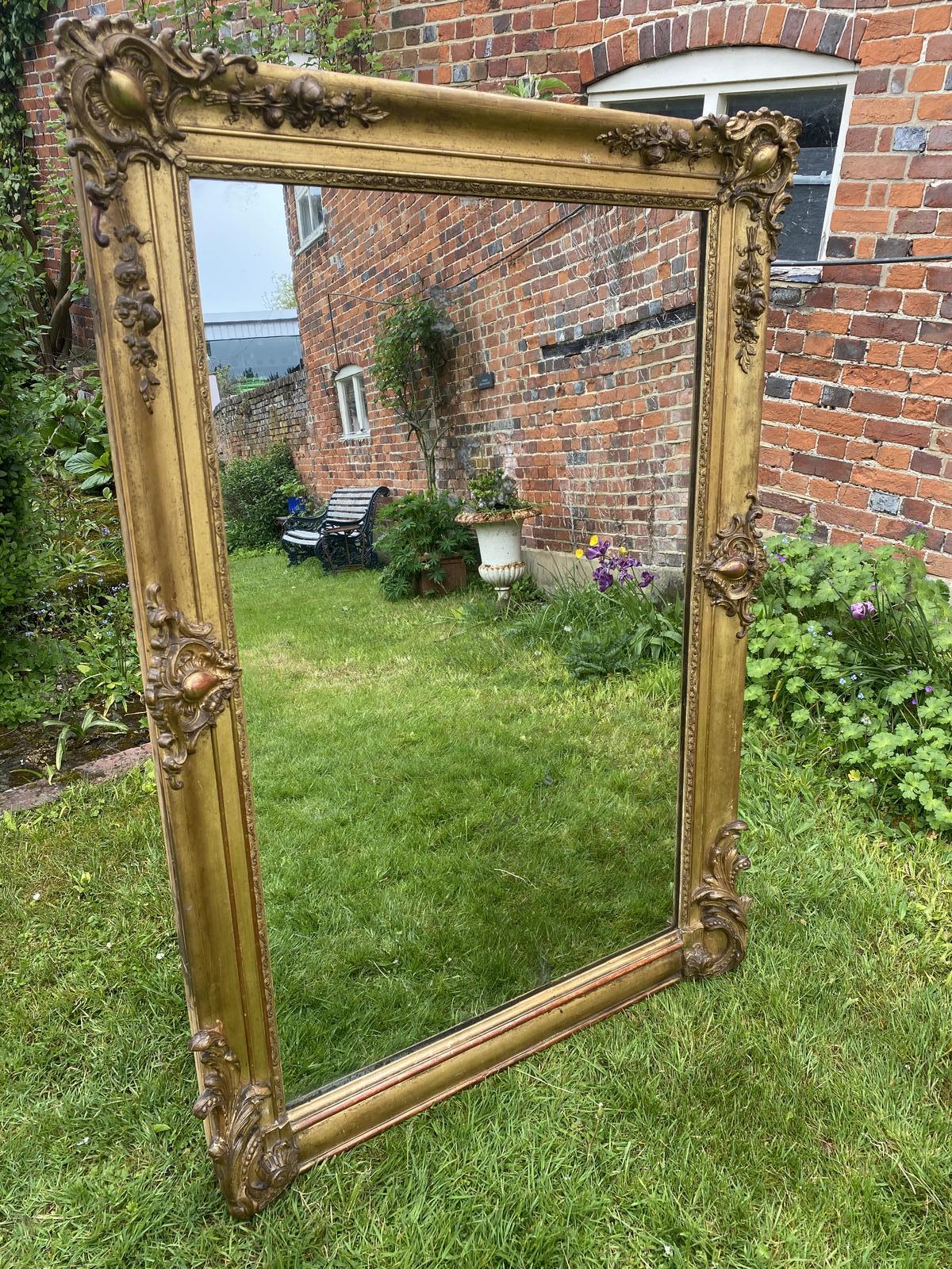 Large Antique Gilt Mirror (1 of 5) Large Antique Gilt Mirror (1 of 5)
