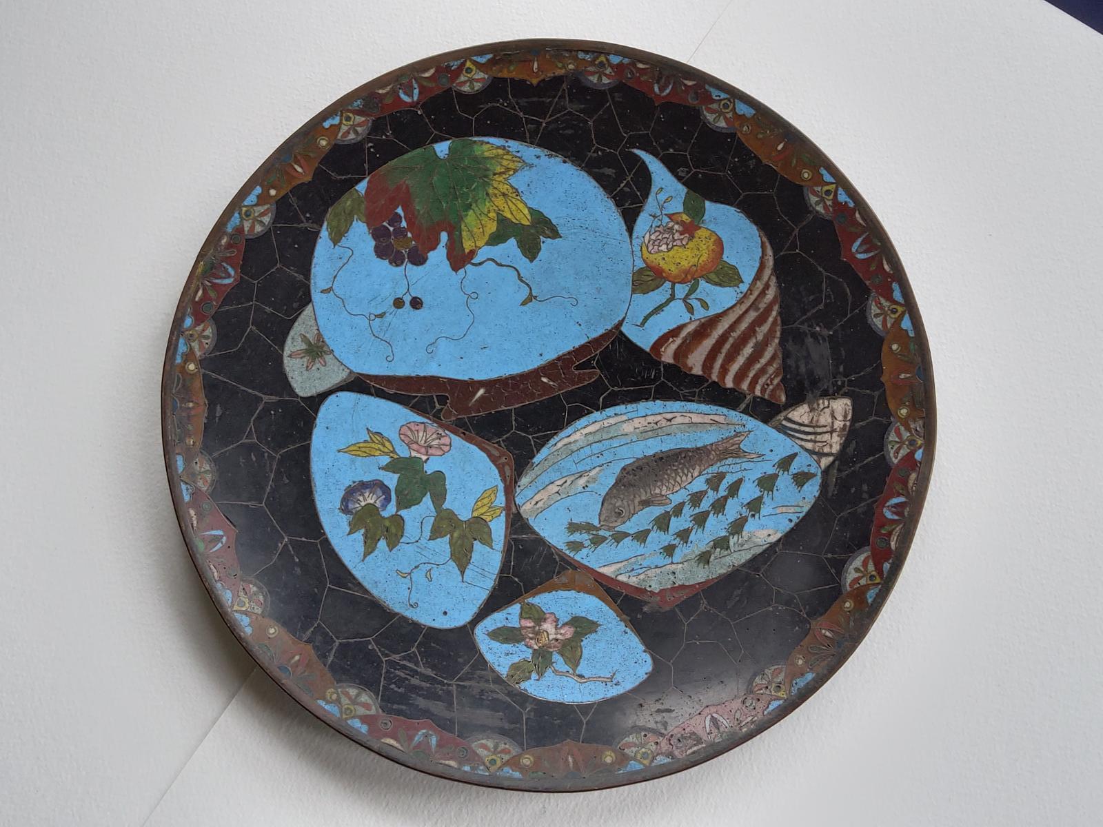 Large Japanese Cloisonné Plate (1 of 9) Large Japanese Cloisonné Plate (1 of 9)