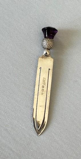 Silver & Amethyst Glass Thistle Bookmark (1 of 4)