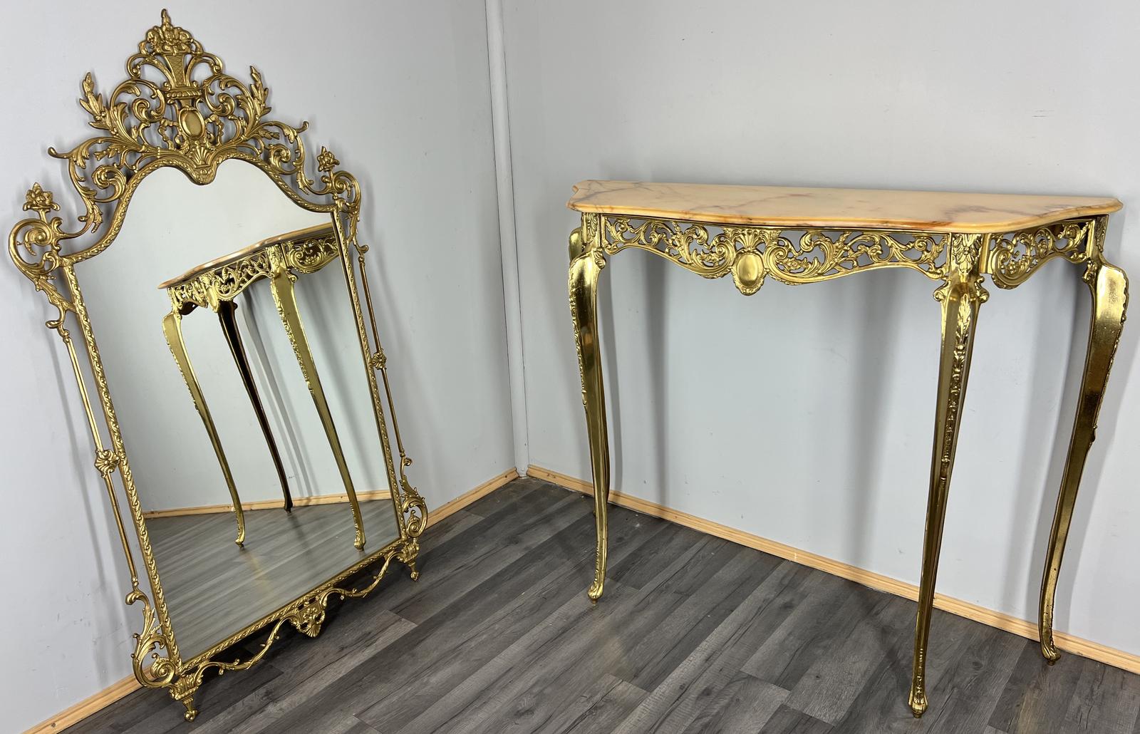Table & Mirror Vintage French Ornate Gilt Marble Top (1 of 20)
