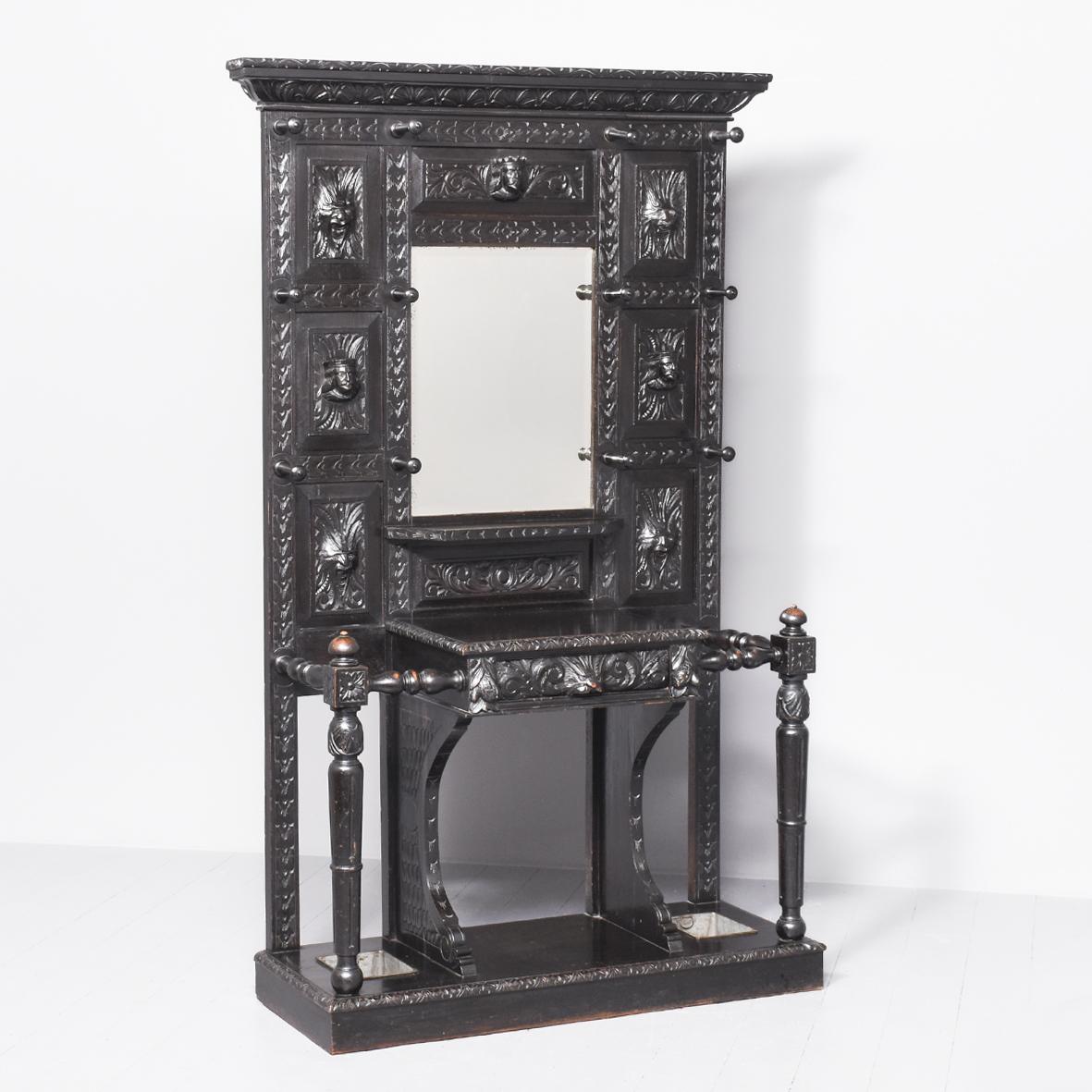 A Large Carved Oak Flemish Hallstand (1 of 11)