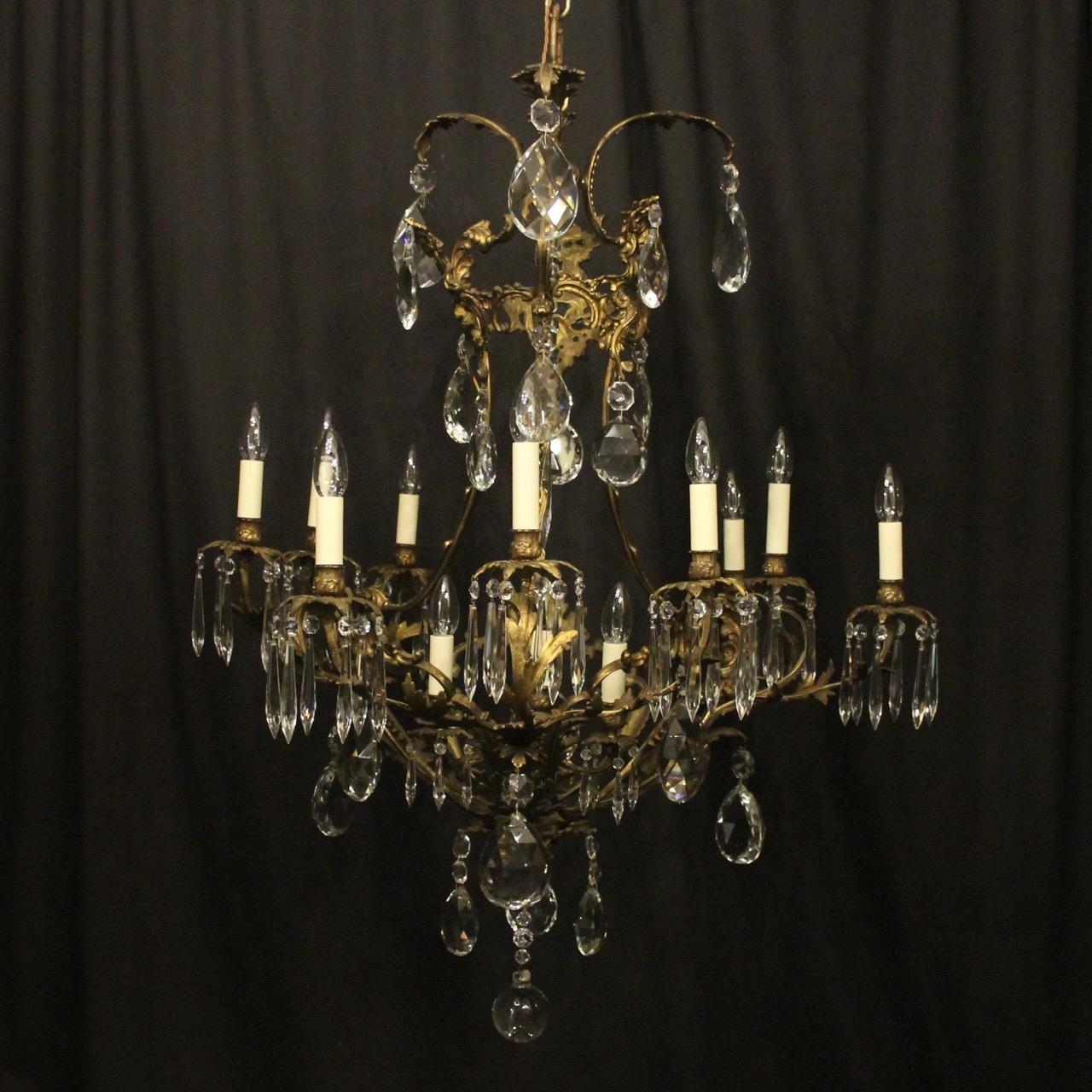 French Gilded Bronze & Crystal Antique Chandelier (1 of 10) French Gilded Bronze & Crystal Antique Chandelier (1 of 10)