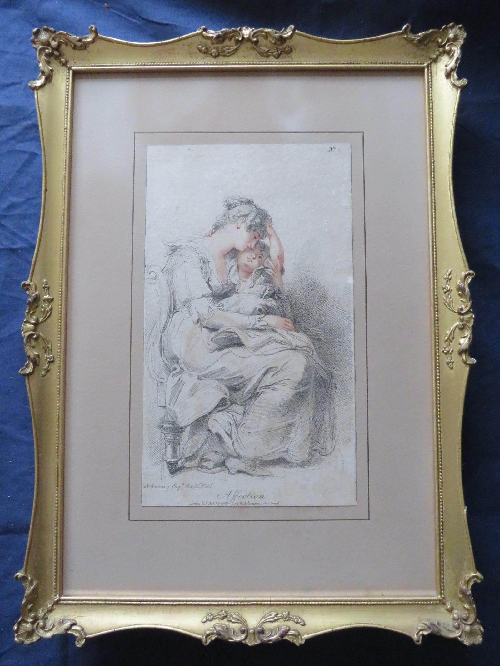 Richard Cosway 1802 Aqua Tint Stipple Engraving "Affection" (1 of 7)