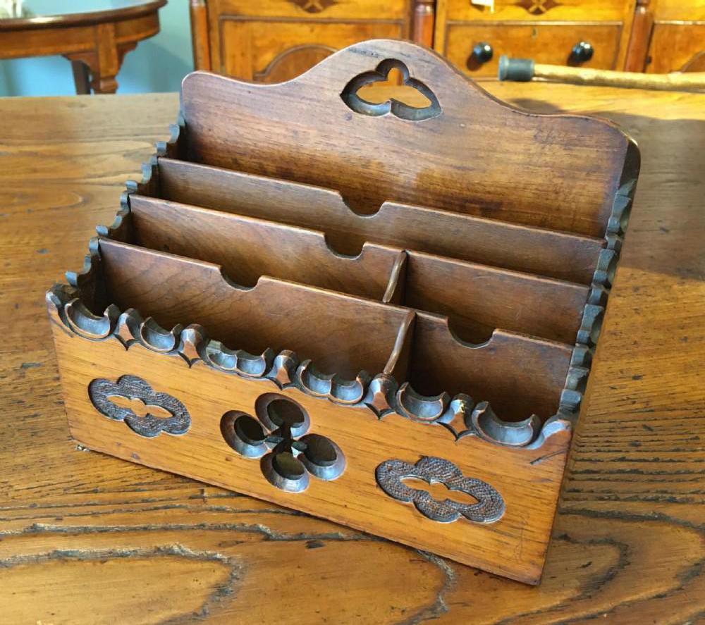 Gothic Walnut Letter Rack (1 of 7)