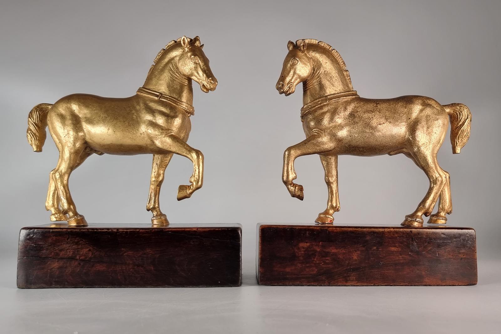 Antique Pair of Grand Tour Gilt Bronze Horses of St. Mark Venice c.1900 (1 of 34)