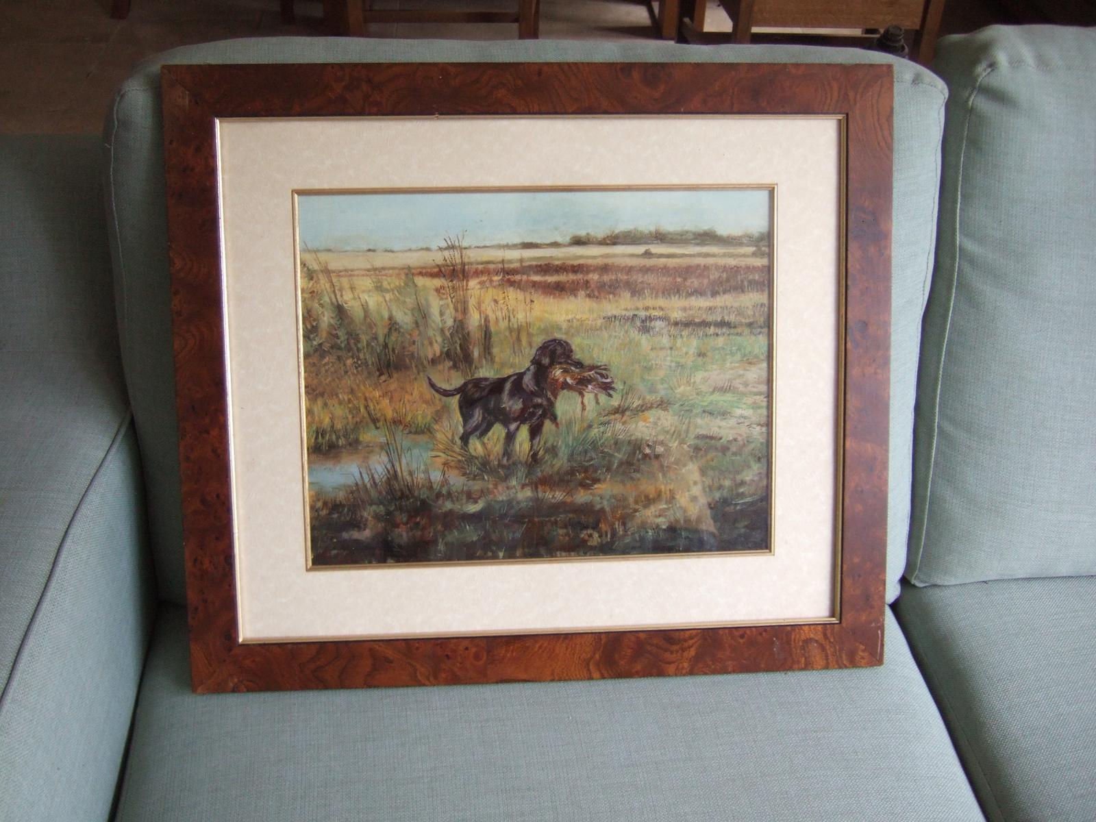 Oil on Board of a Gun Dog with Game in Marshland Setting (1 of 4) Oil on Board of a Gun Dog with Game in Marshland Setting (1 of 4)