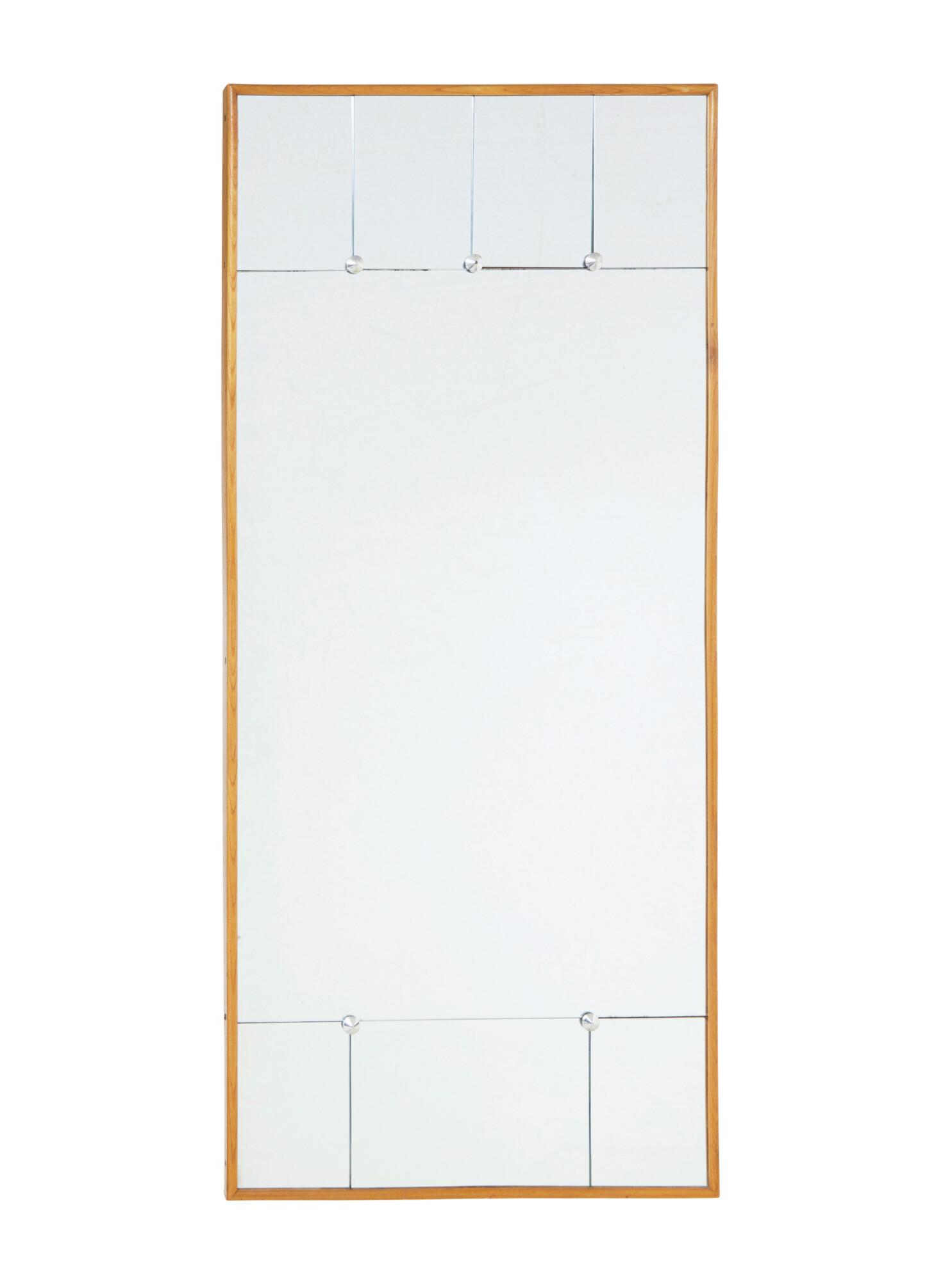 Mid Century Scandinavian Portrait Beech Framed Mirror (1 of 5) Mid Century Scandinavian Portrait Beech Framed Mirror (1 of 5)
