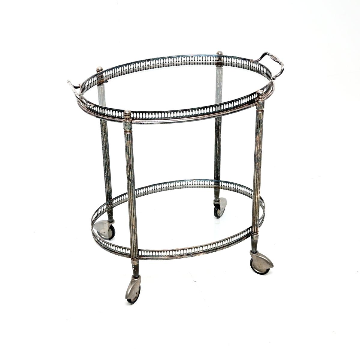 Vintage French Silver Plated Drinks Trolley (1 of 10) Vintage French Silver Plated Drinks Trolley (1 of 10)