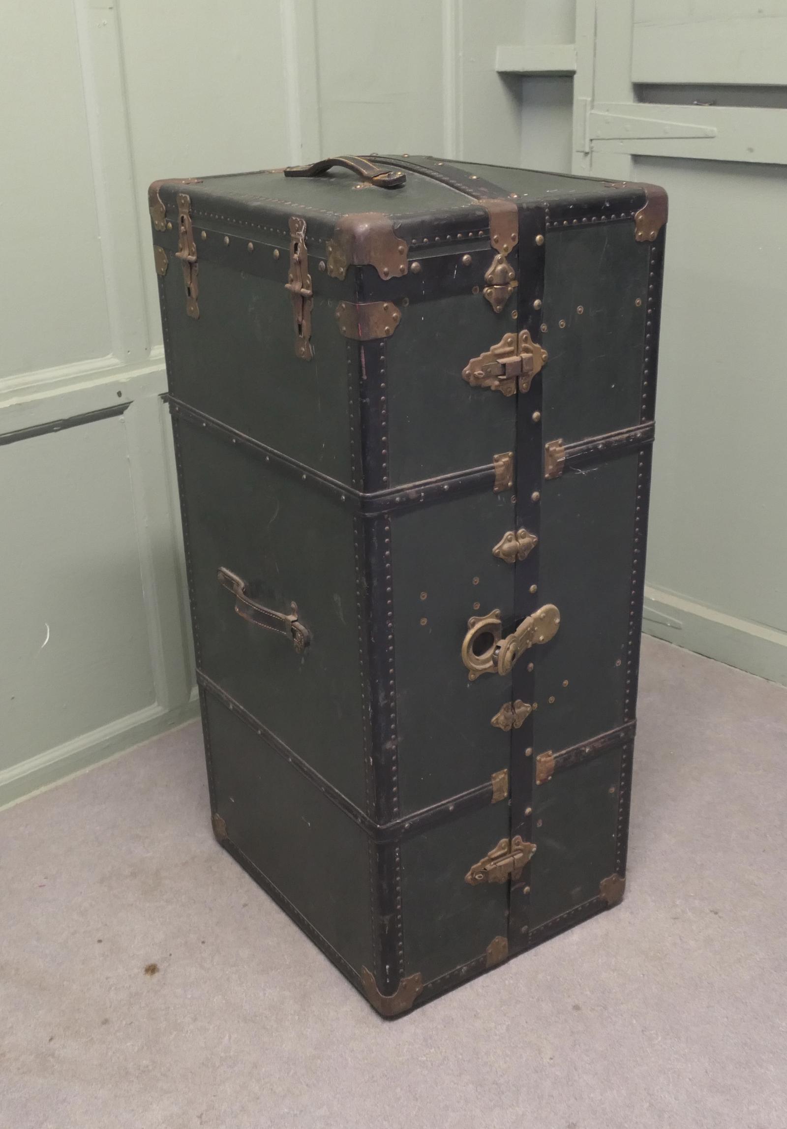 French Fitted Steamer Trunk or Cabin Wardrobe, Portmanteau (1 of 6) French Fitted Steamer Trunk or Cabin Wardrobe, Portmanteau (1 of 6)