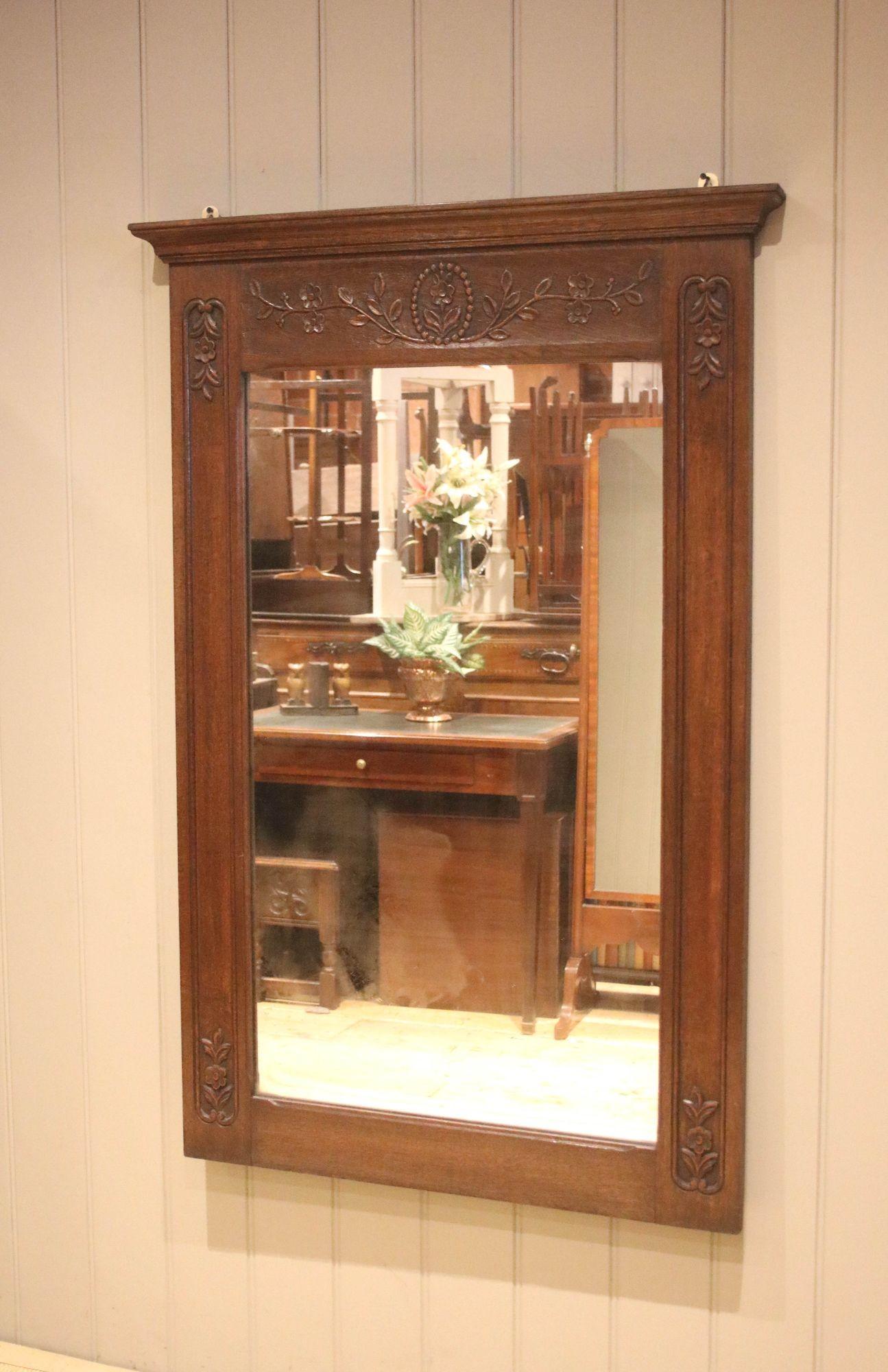 Large French Oak Wall Mirror (1 of 11)