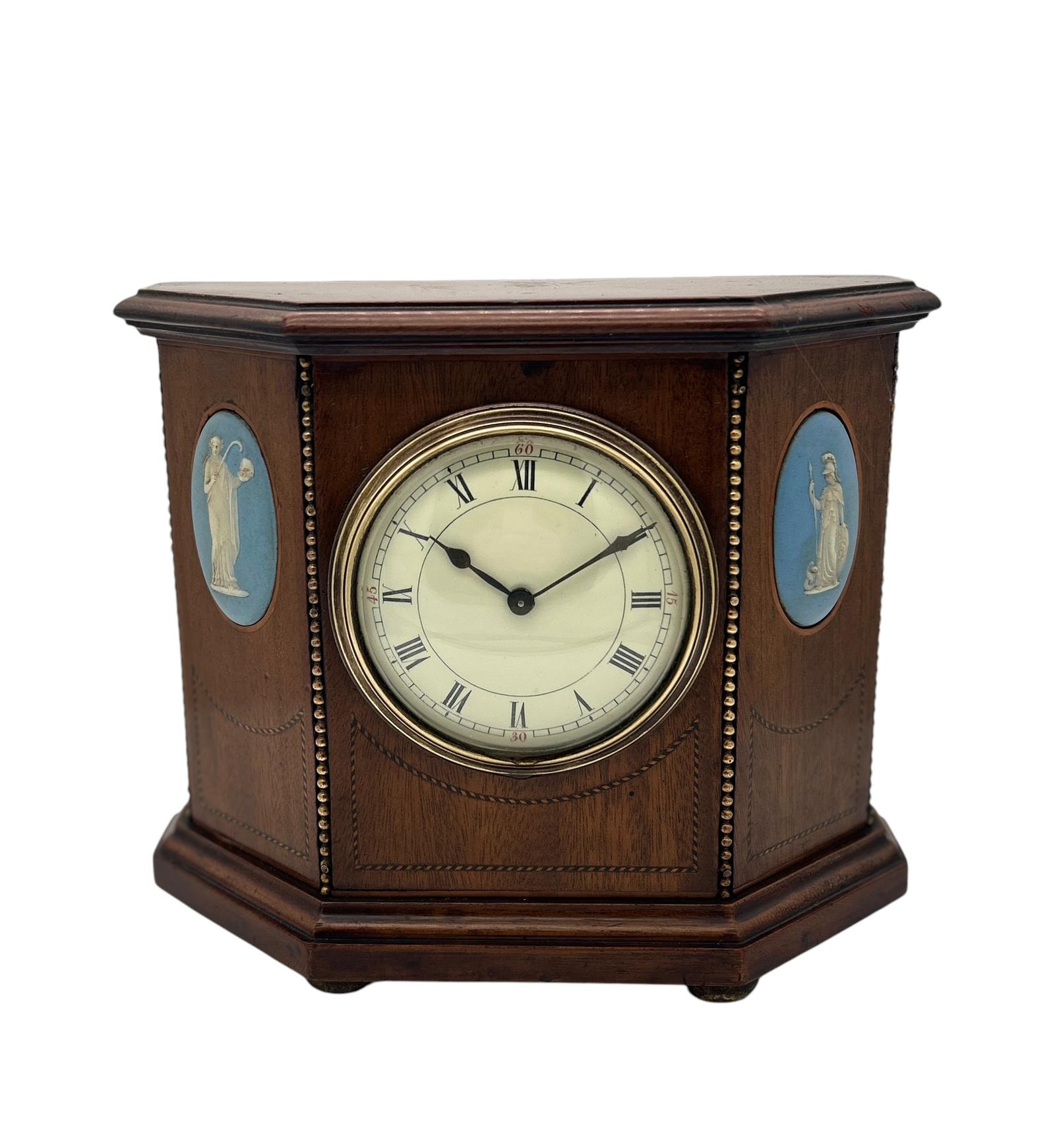 Fabulous Mahogany Case with Wedgwood Porcelain 8 Day Mantel Clock (1 of 10)