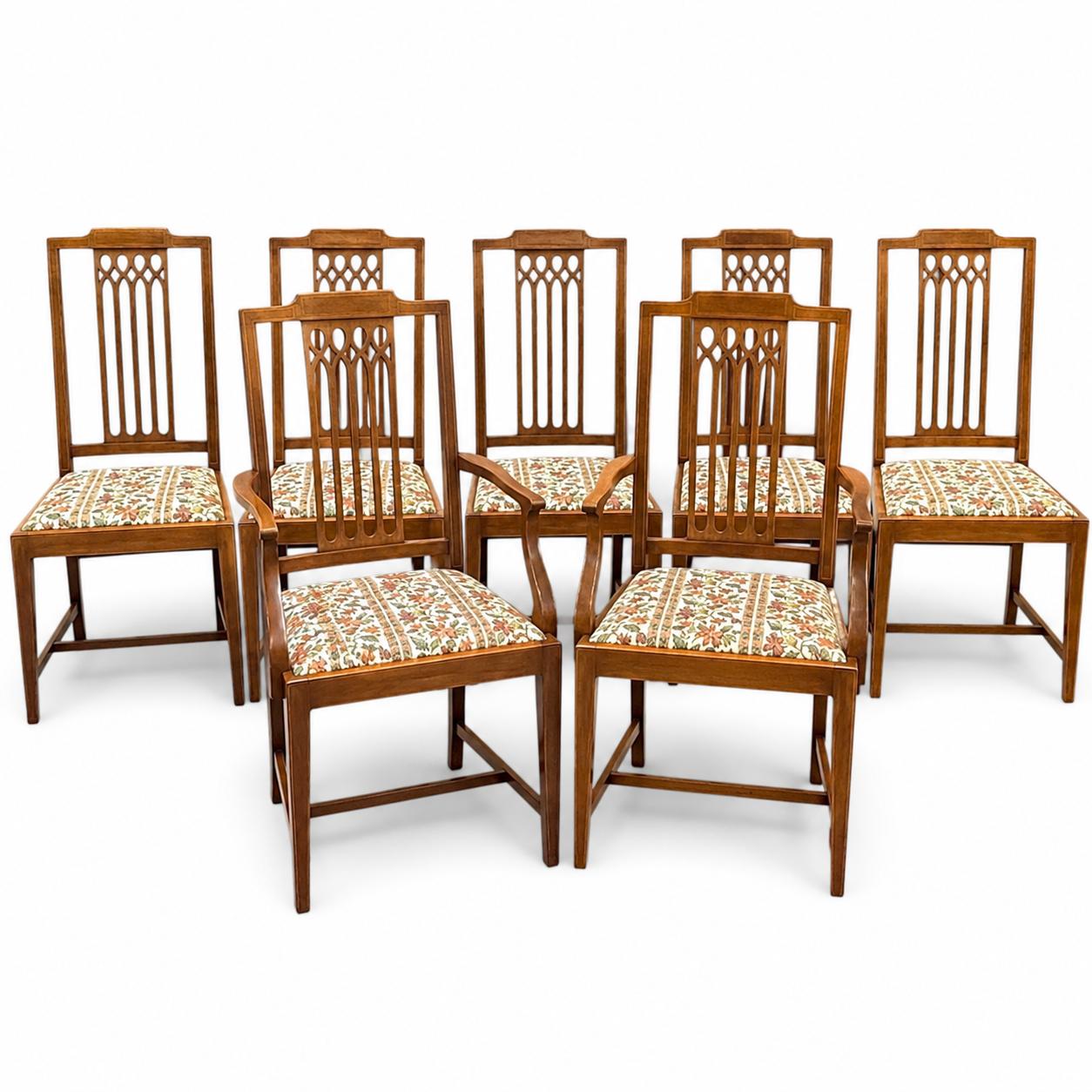 Set of Eight Edwardian Inlaid Mahogany Dining Chairs Including Two Carvers (1 of 16) Set of Eight Edwardian Inlaid Mahogany Dining Chairs Including Two Carvers (1 of 16)