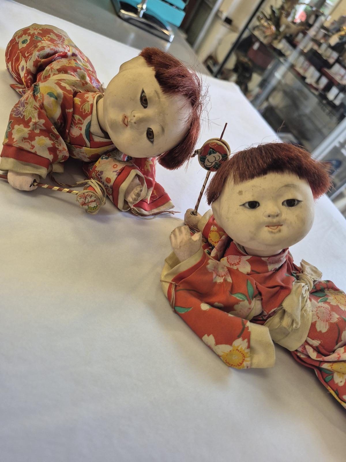 Pair of Early 20th Century Oriental Ichimatsu Dolls (1 of 4) Pair of Early 20th Century Oriental Ichimatsu Dolls (1 of 4)