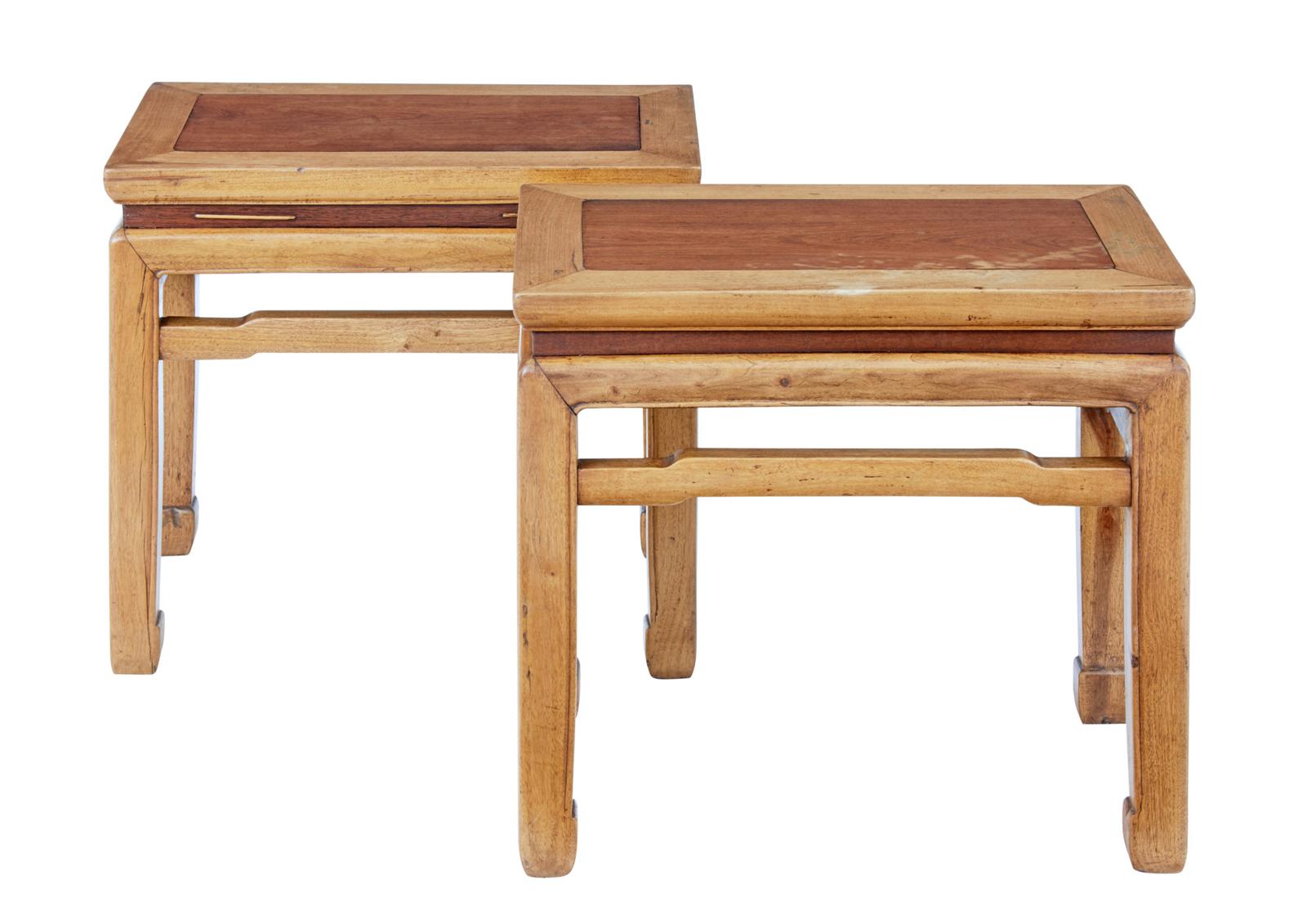Pair of Late 19th Century Chinese Hardwood Occasional Tables (1 of 9)