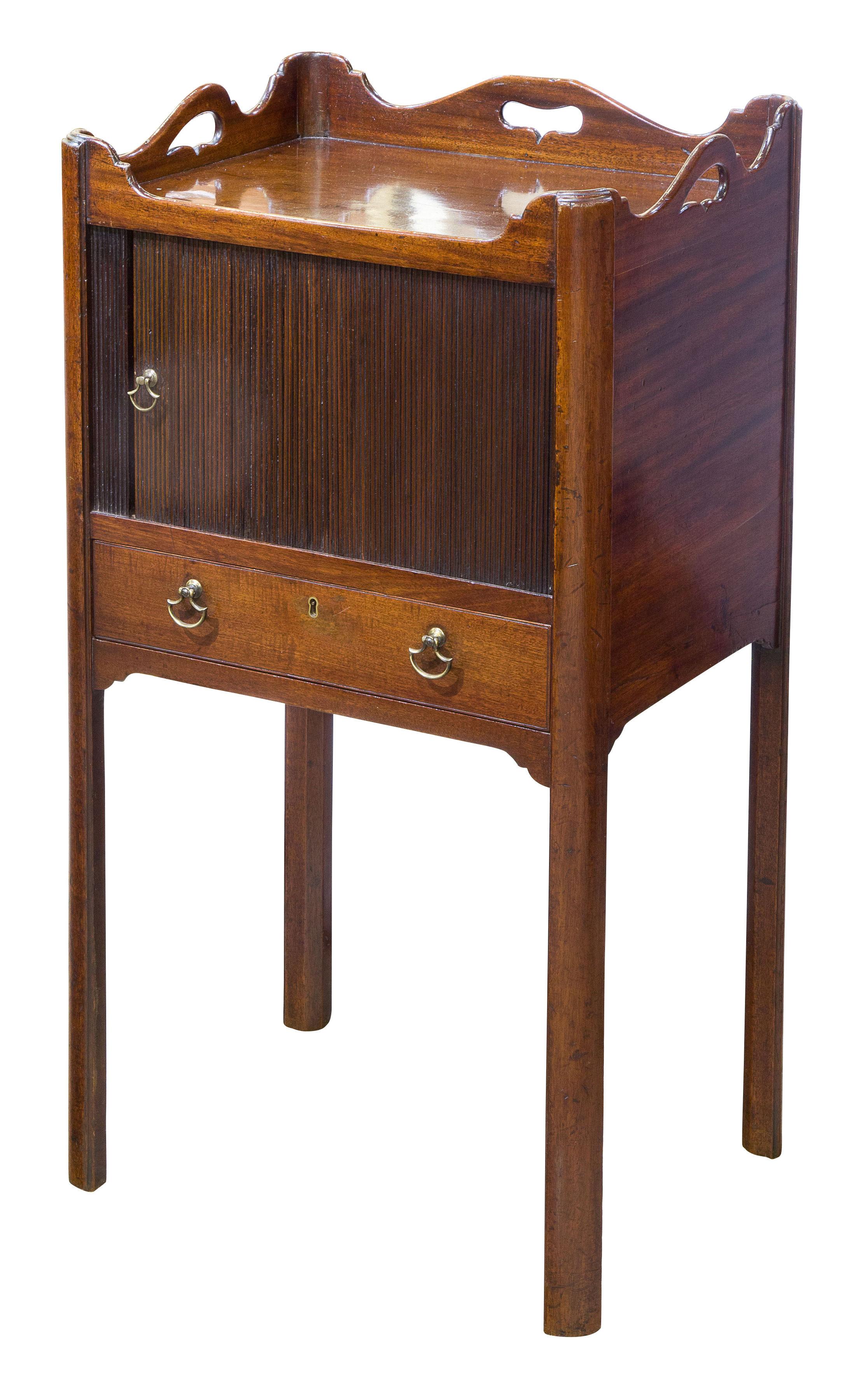 Fine & Unusual George III Mahogany Tambour Night Stand (1 of 8)