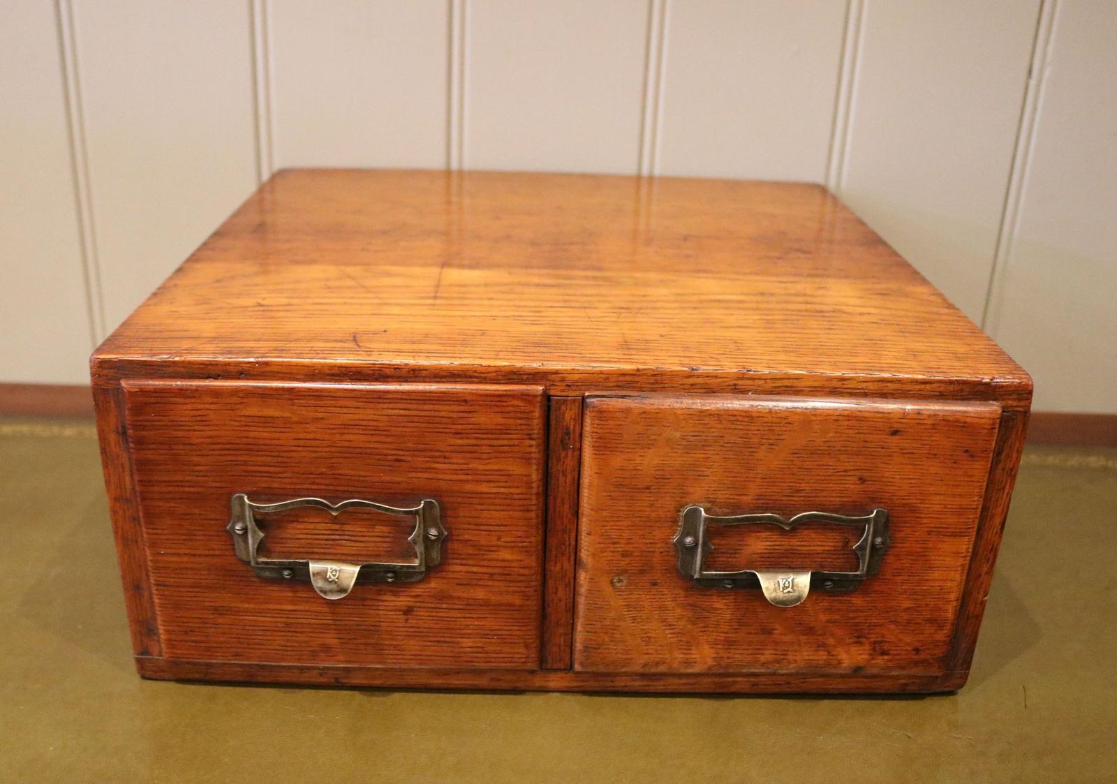 Golden Oak Two Drawer Table Top Filing 377038 / LA417469