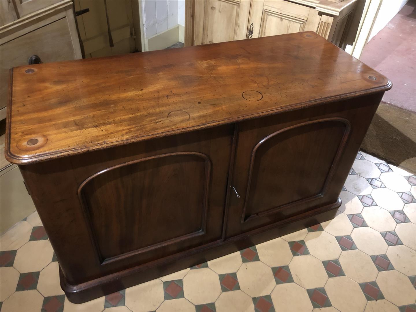 Antique Mahogany Low Cupboard Sideboard (1 of 8) Antique Mahogany Low Cupboard Sideboard (1 of 8)