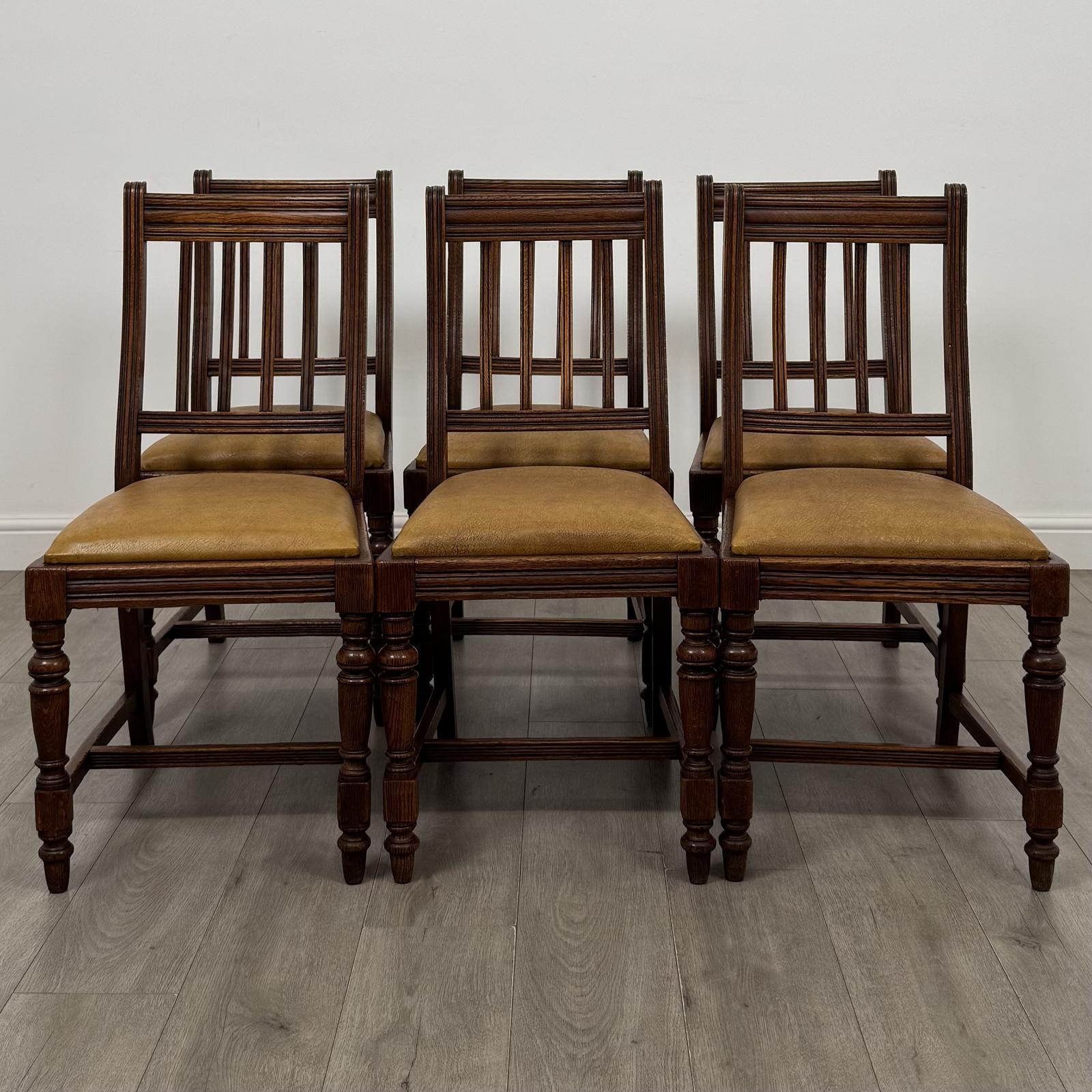 Antique 20th Century Edwardian Set Of 6 Oak Dining Chairs (1 of 8) Antique 20th Century Edwardian Set Of 6 Oak Dining Chairs (1 of 8)