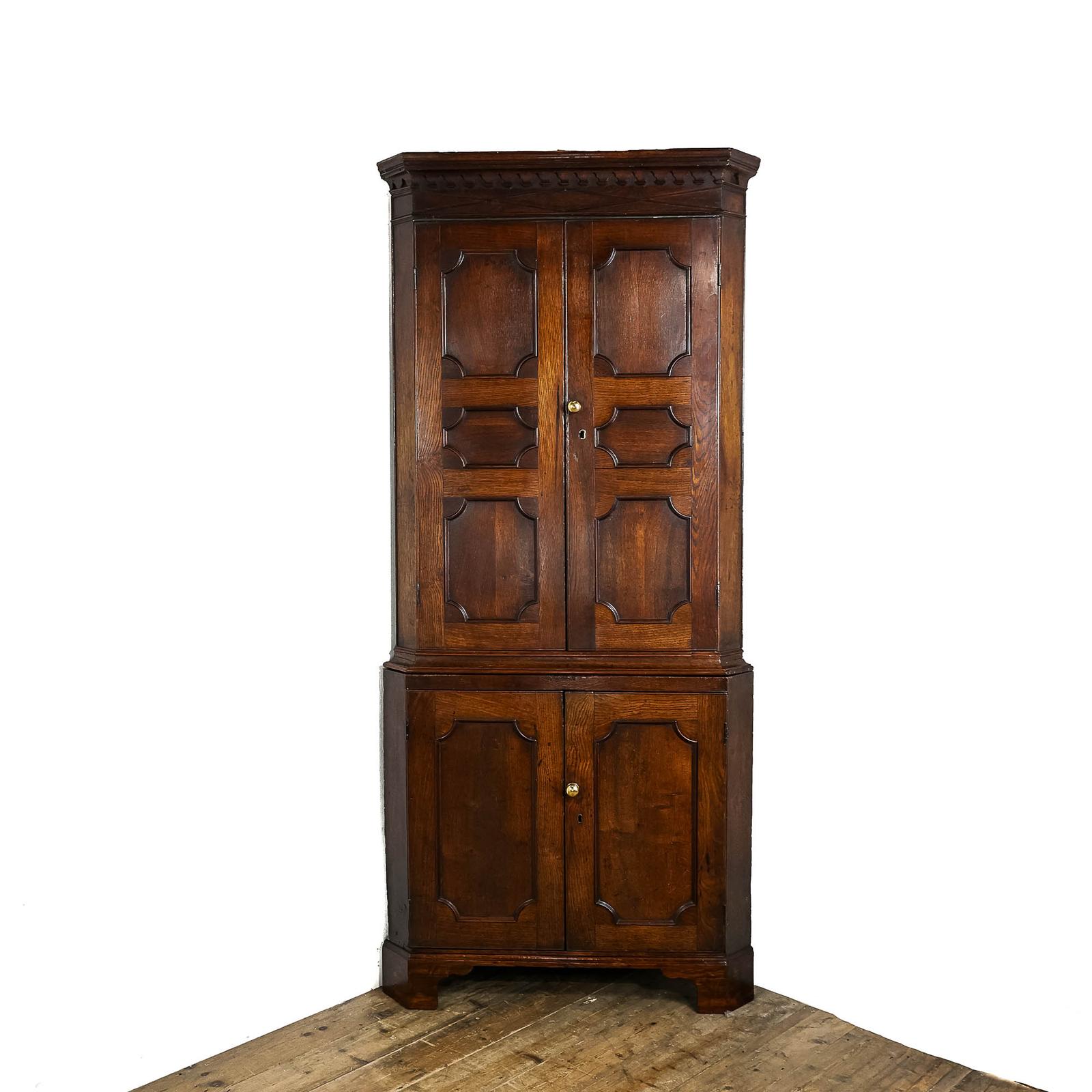 19th Century Antique Oak Corner Cupboard (1 of 7)