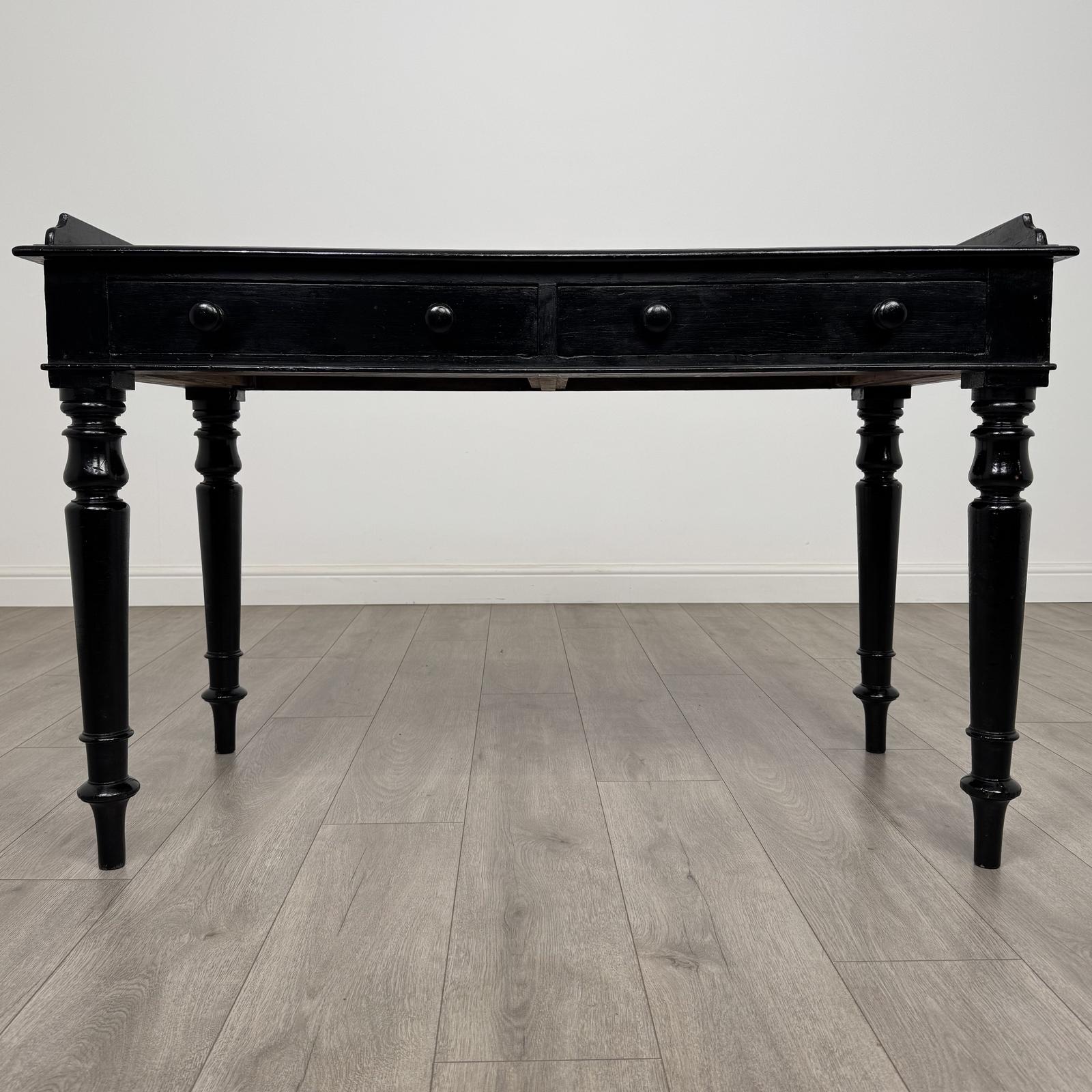 Antique 19th Century Fine Quality Ebonised Writing Table (1 of 11)