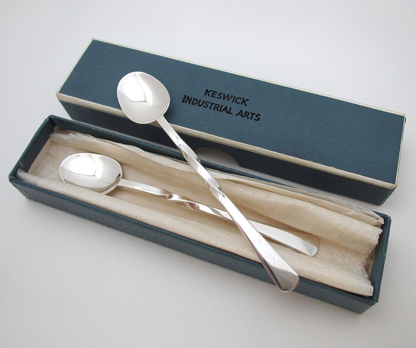 Rare Pair Keswick School of Industrial Arts KSIA Mid-century Solid Sterling Silver Coffee/demitasse Spoons (1 of 6) Rare Pair Keswick School of Industrial Arts KSIA Mid-century Solid Sterling Silver Coffee/demitasse Spoons (1 of 6)