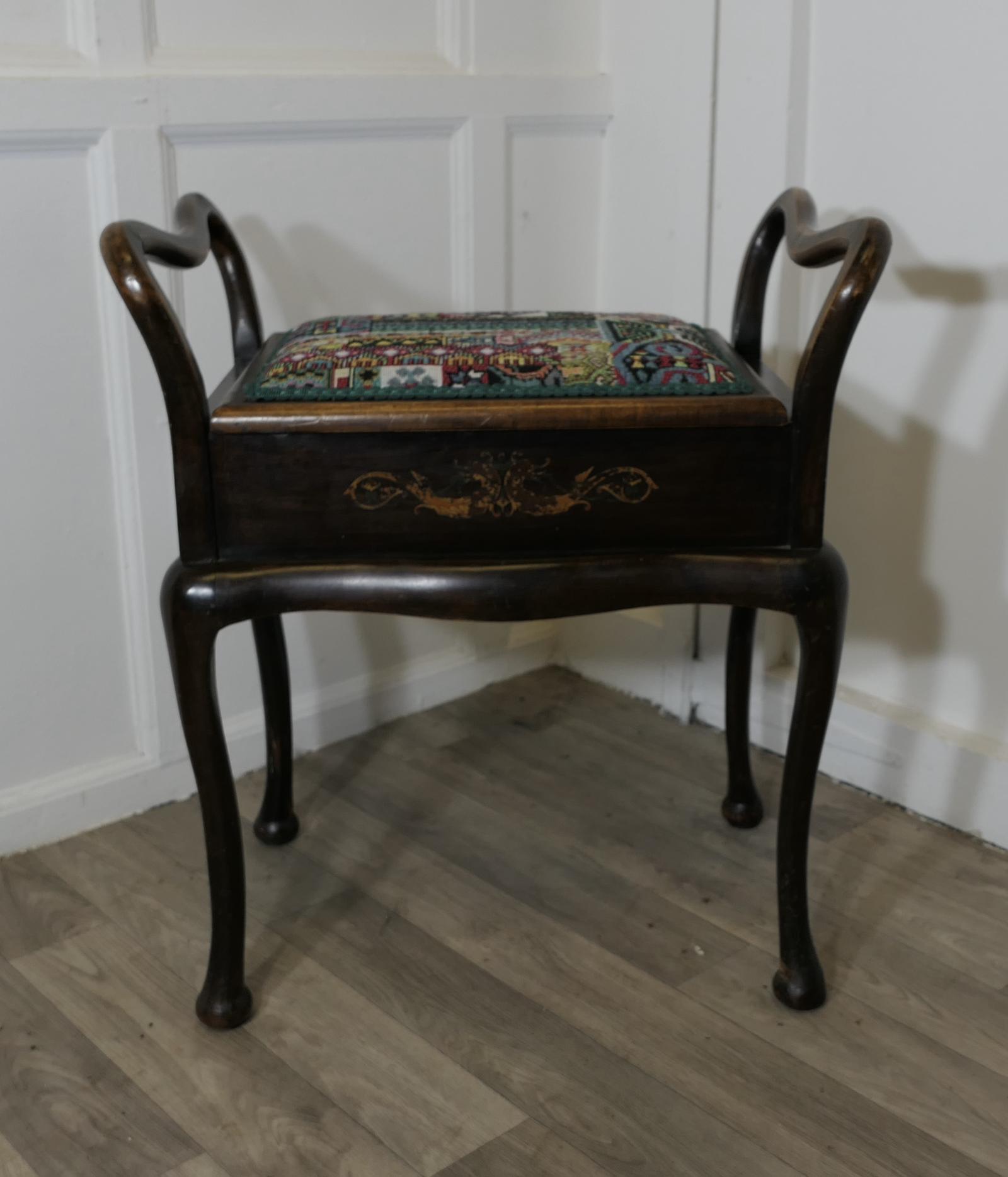 An Edwardian Upholstered Bentwood Piano Stool (1 of 7)