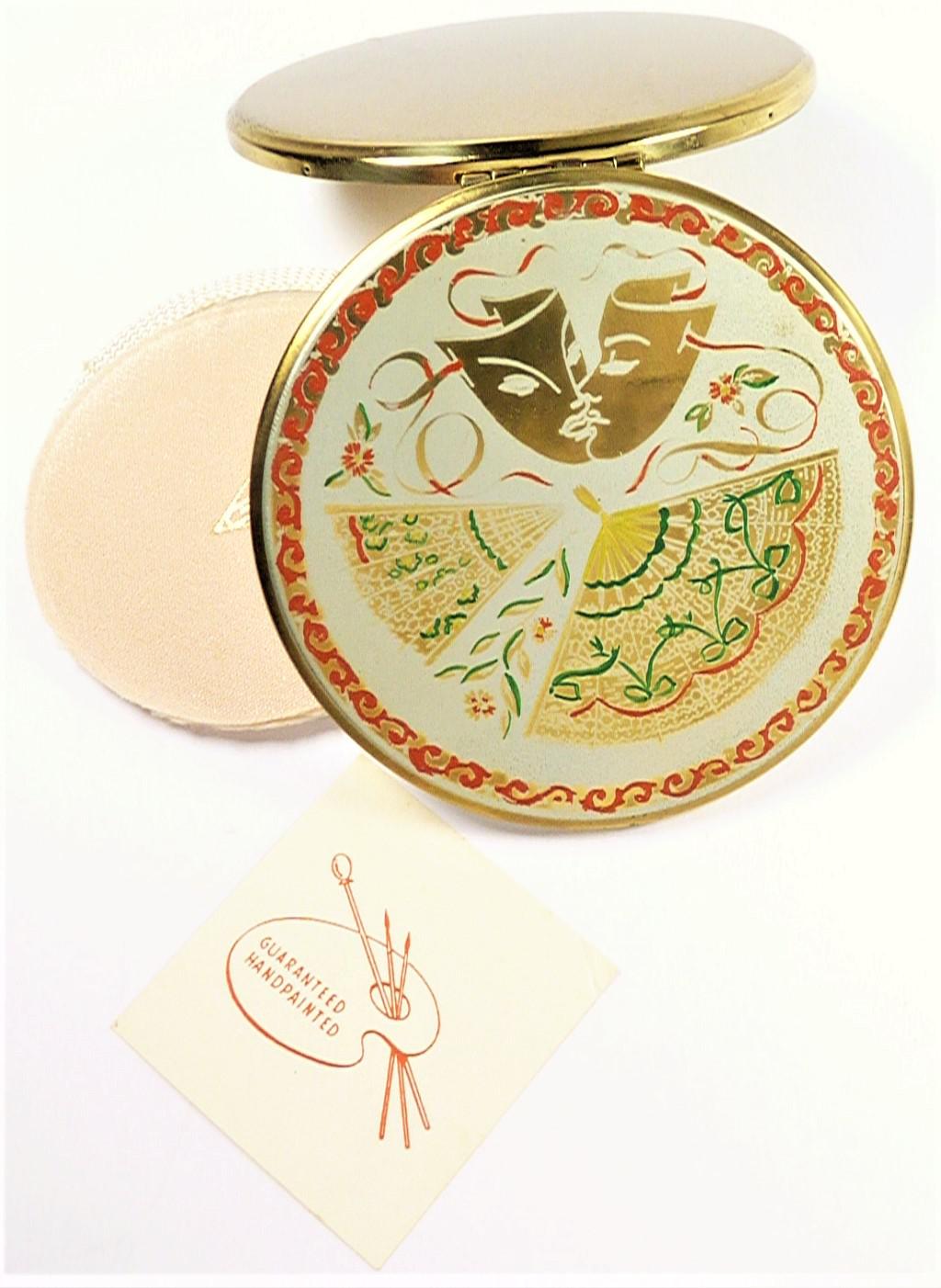 Vintage Kigu Theatrical Mask Compact Mirror 1950s (1 of 7)