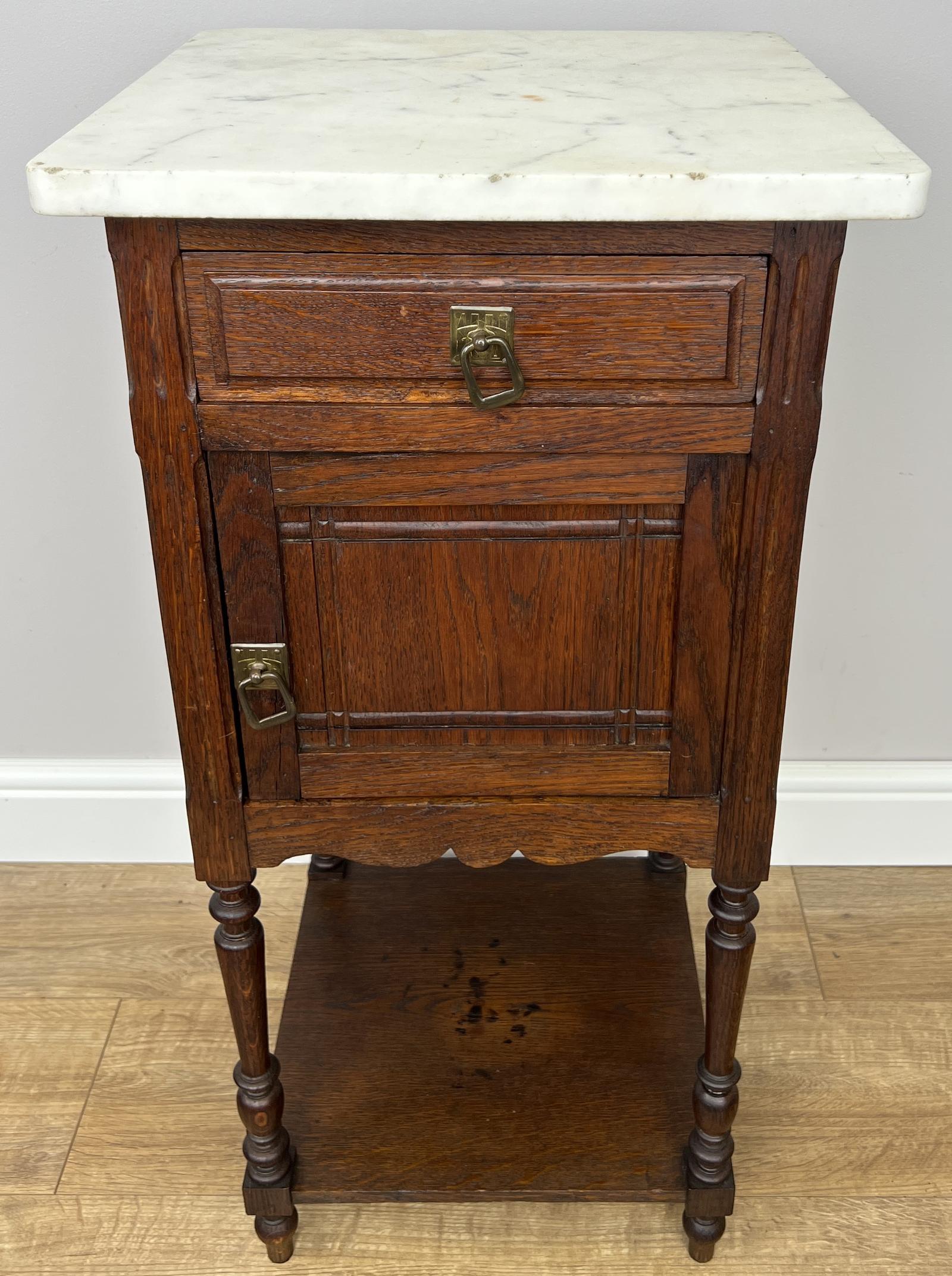 Bedside Table Antique French Style Marble Top Oak Cabinet Nightstand (1 of 15) Bedside Table Antique French Style Marble Top Oak Cabinet Nightstand (1 of 15)