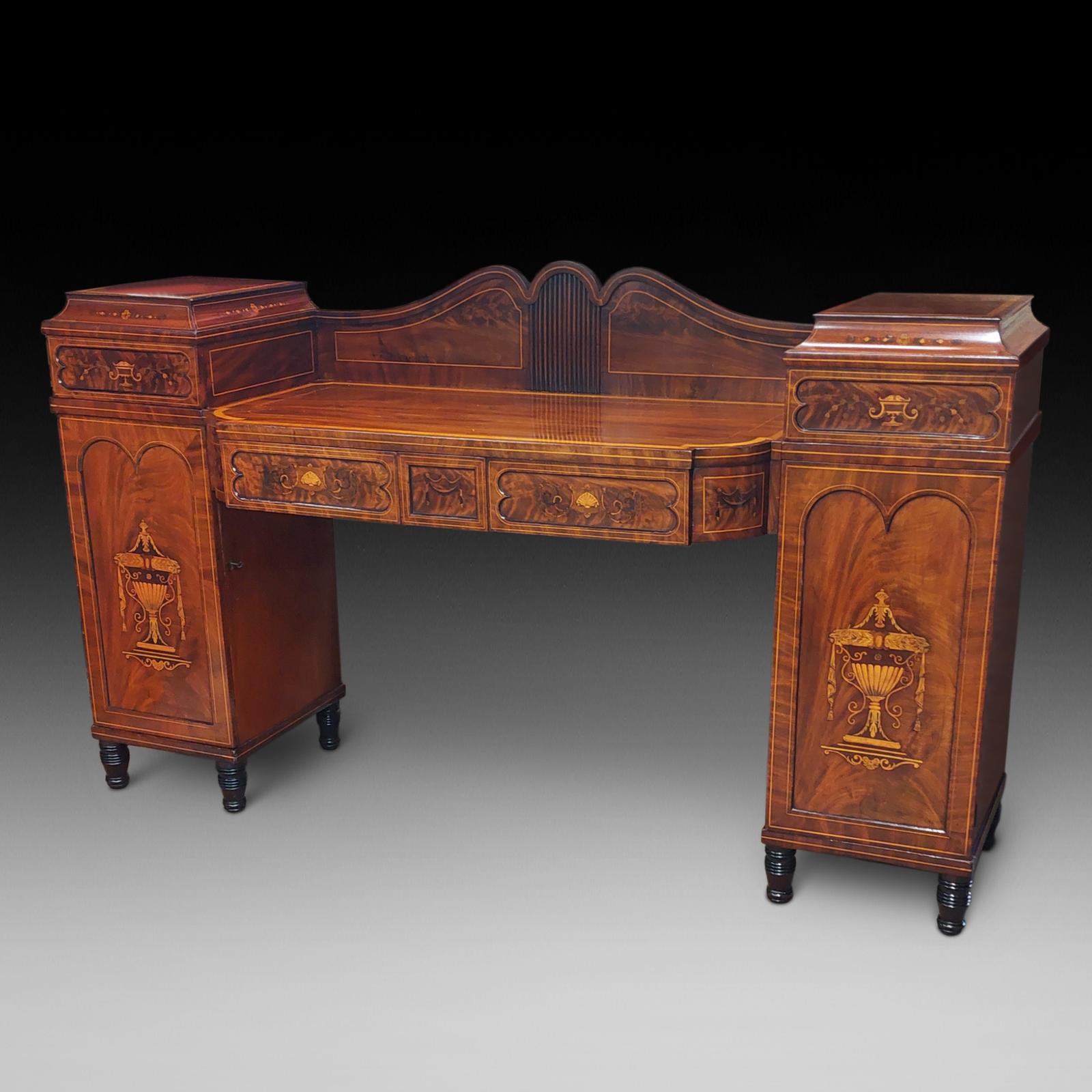 Late Regency Inlaid Mahogany Twin Pedestal Sideboard (1 of 13) Late Regency Inlaid Mahogany Twin Pedestal Sideboard (1 of 13)