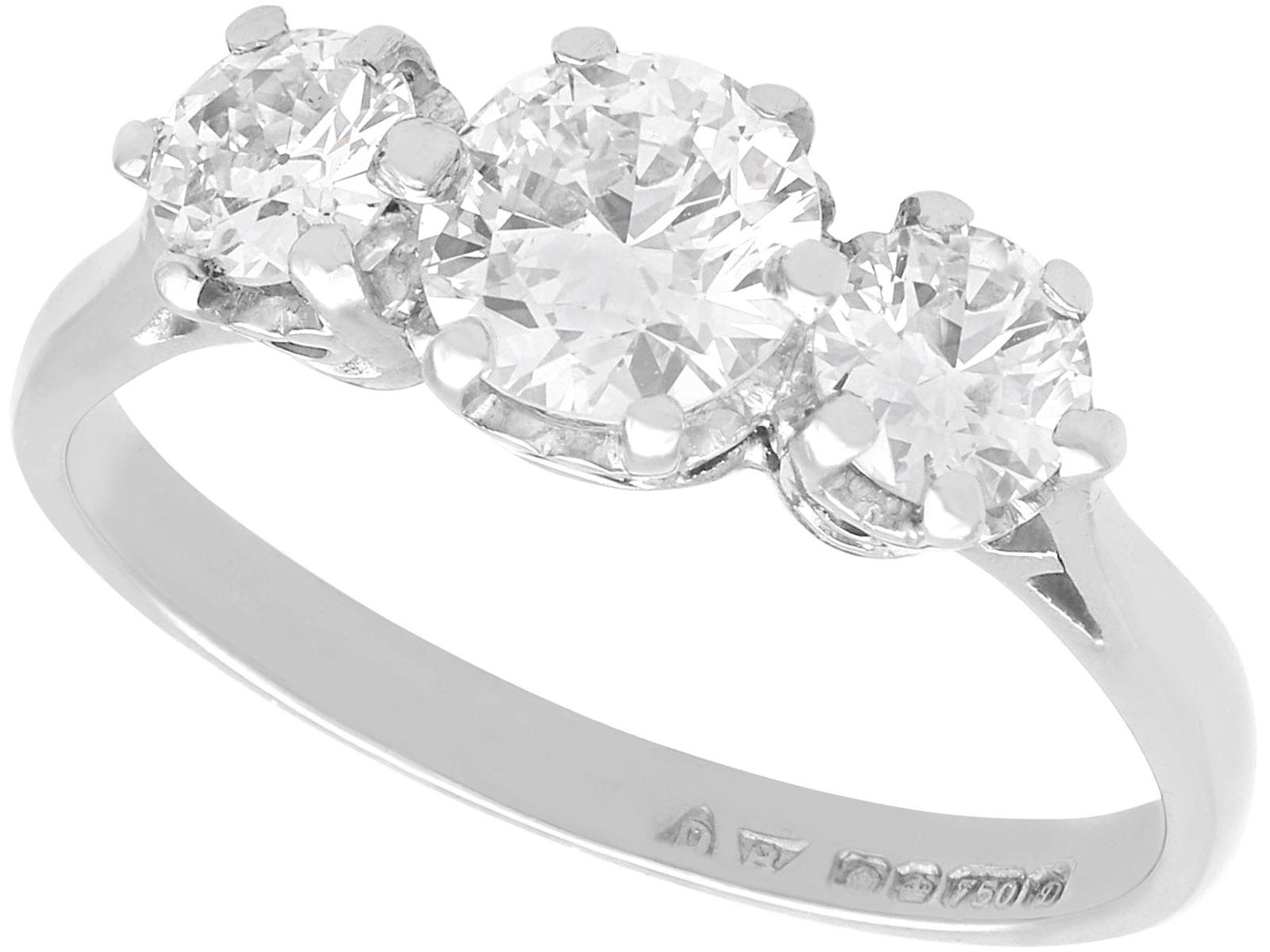1.51ct Diamond and 18ct White Gold Trilogy Ring (1 of 13)