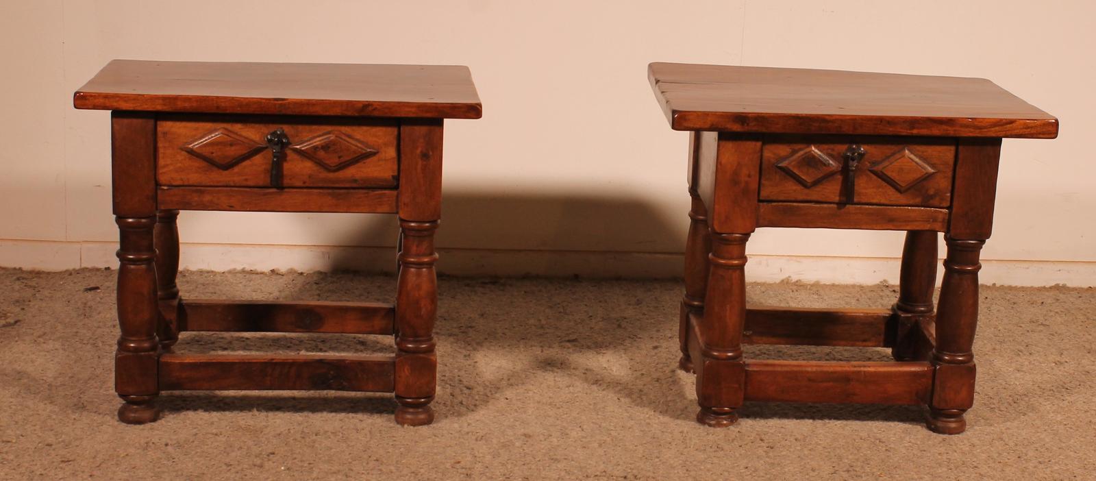 Pair of Spanish Walnut Bedside Tables (1 of 10) Pair of Spanish Walnut Bedside Tables (1 of 10)