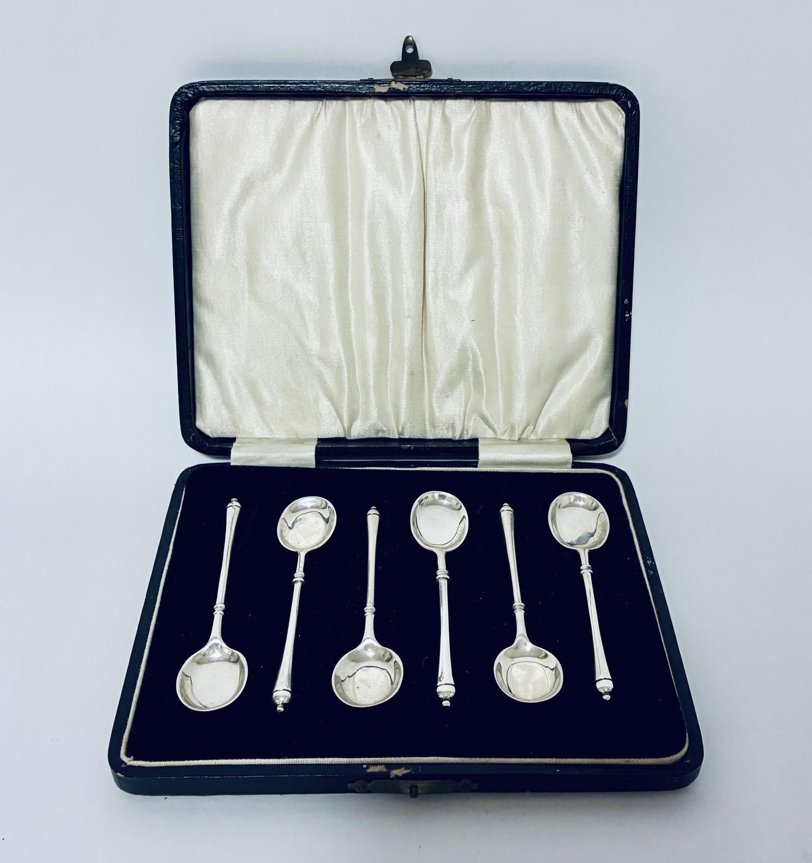 Set of 6 Antique Silver Coffee Spoons (1 of 13) Set of 6 Antique Silver Coffee Spoons (1 of 13)