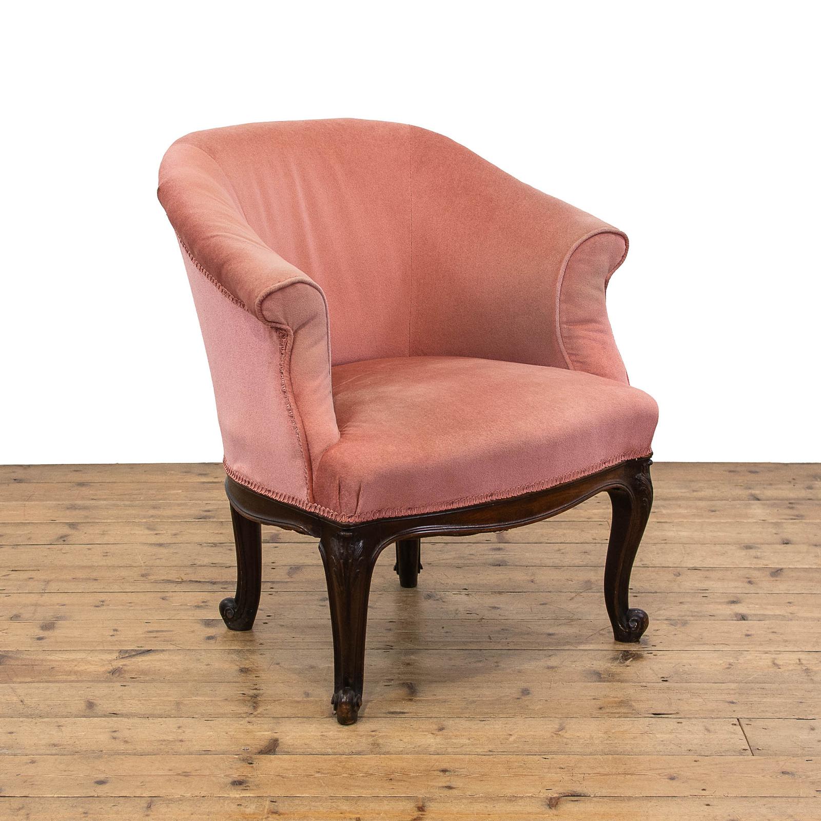 Antique Pink Upholstered Tub Chair (1 of 9)